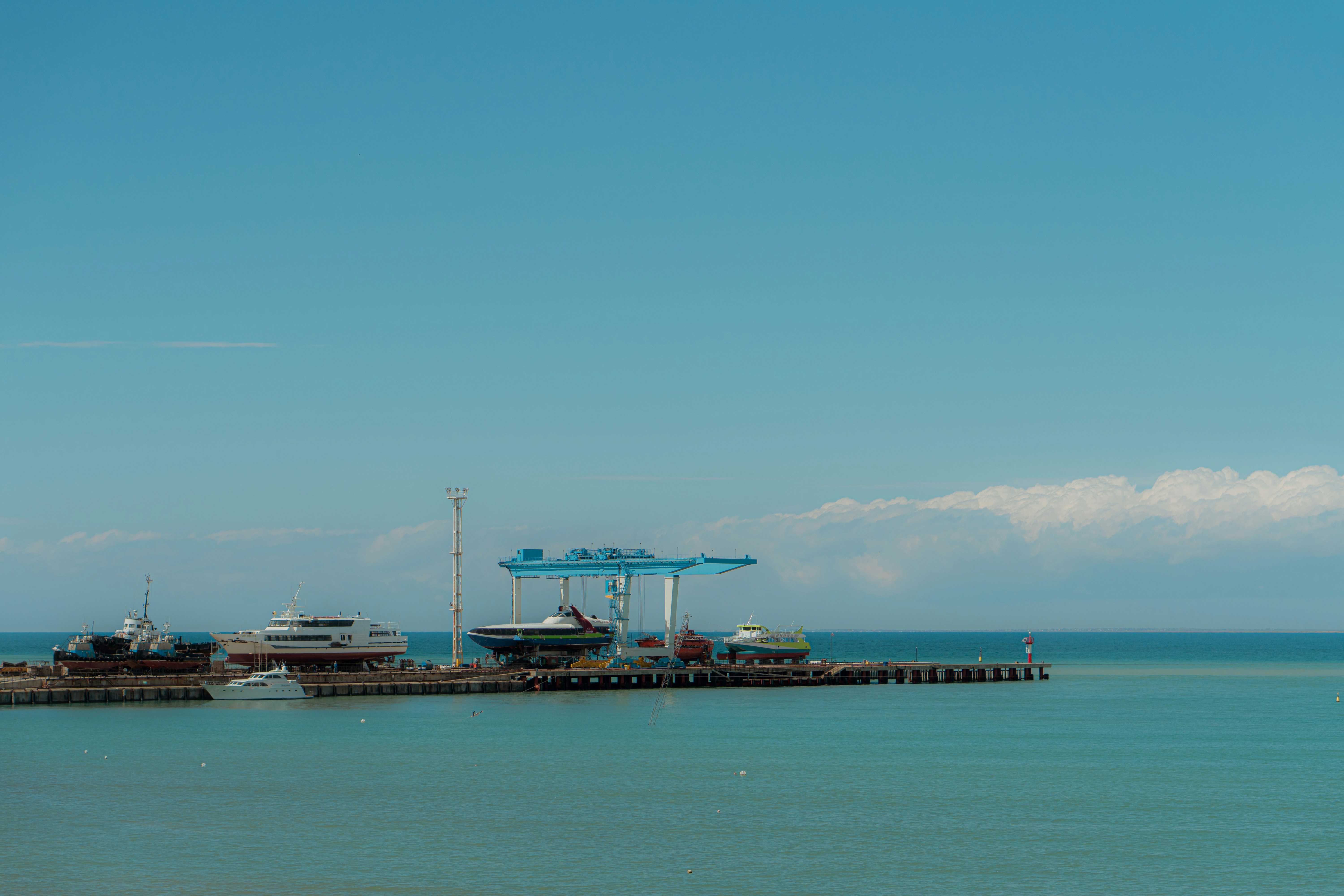 Marine engineering ships in port