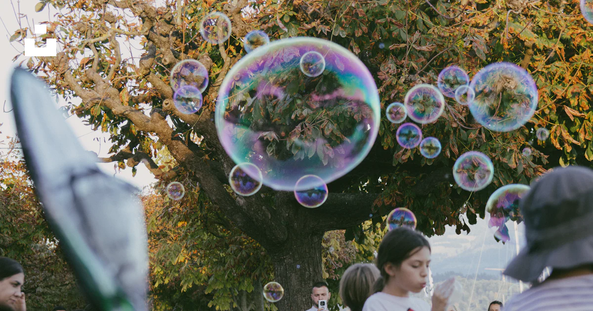 Tree Buble Bubbles floating in front of a large tree. photo – Free Colorful Image ...