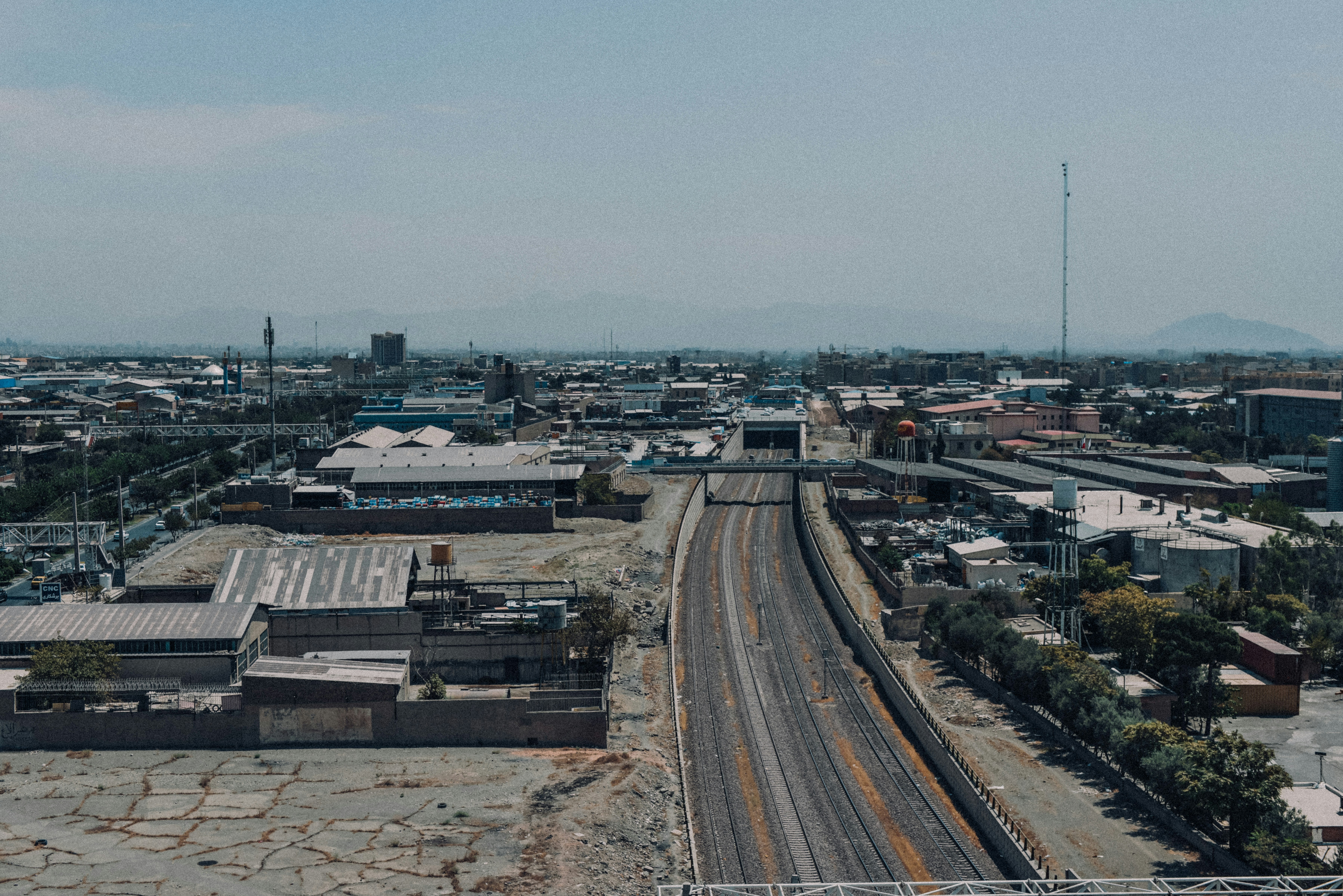 Industrial infrastructure aerial view
