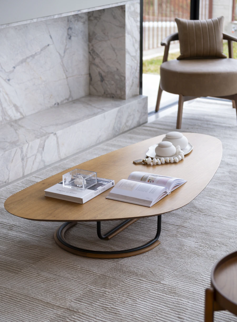Real modern wooden coffee table