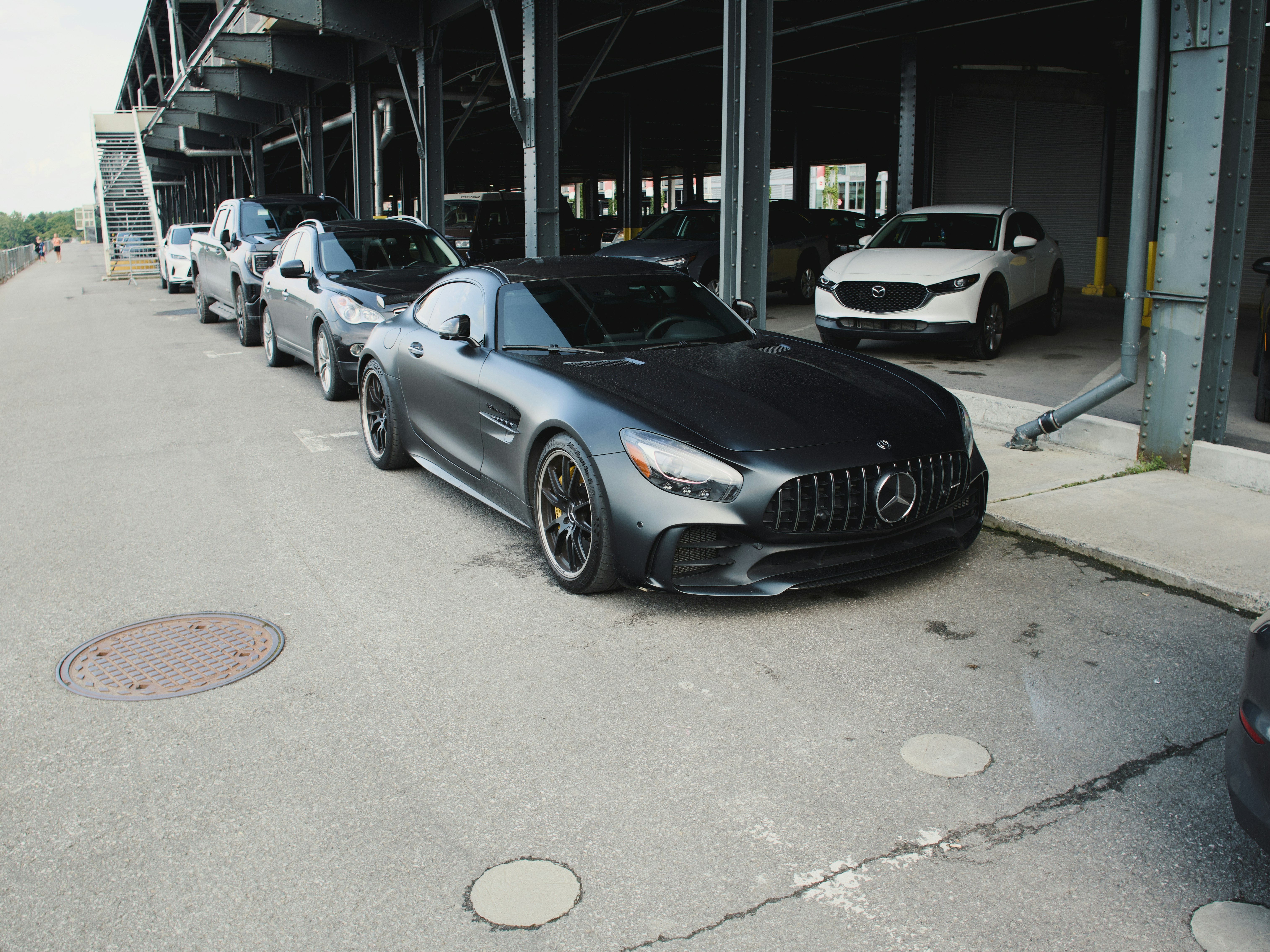 Matte black car detail