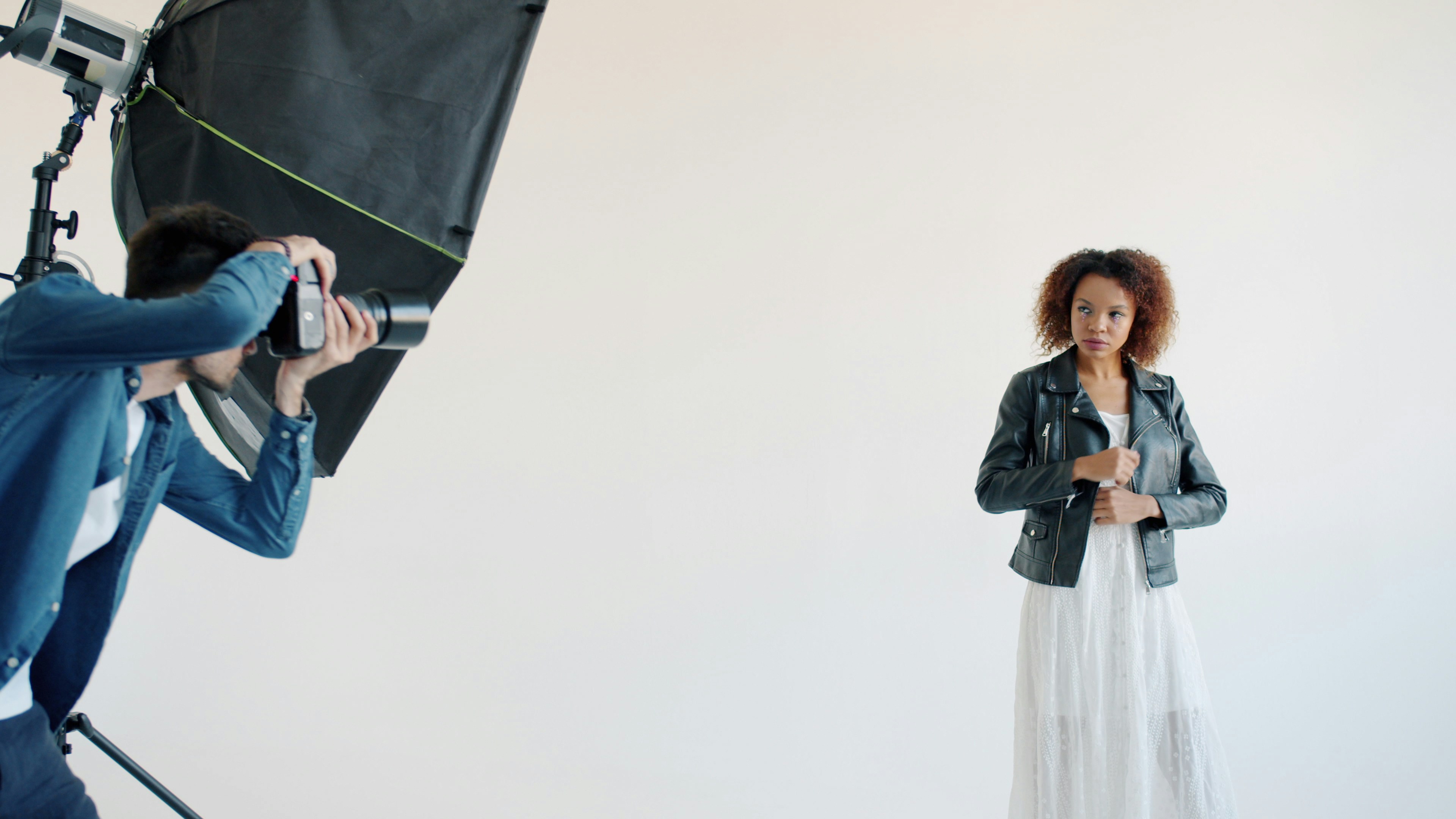 Photographer and Model in Studio