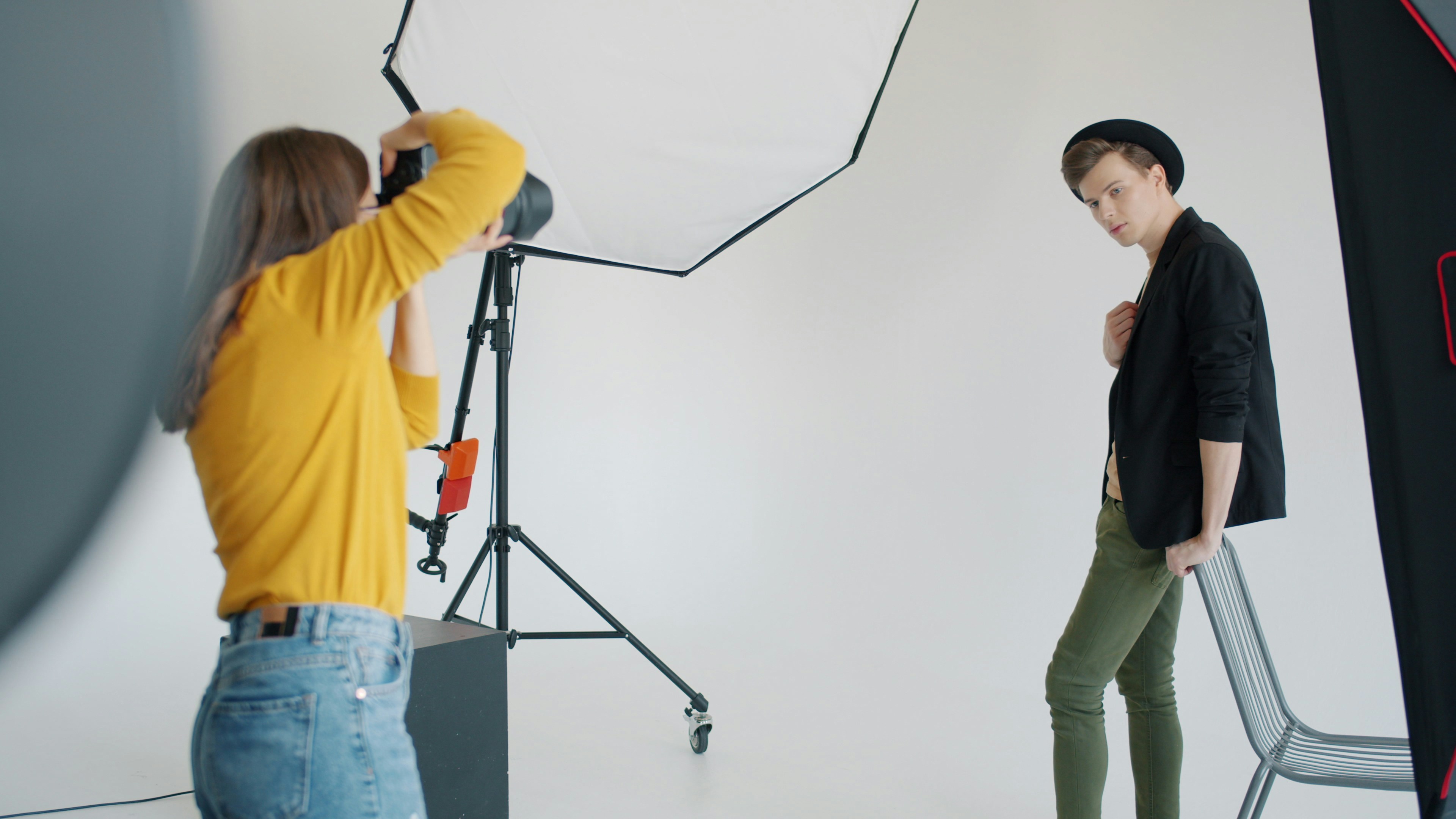 Fashion model in studio