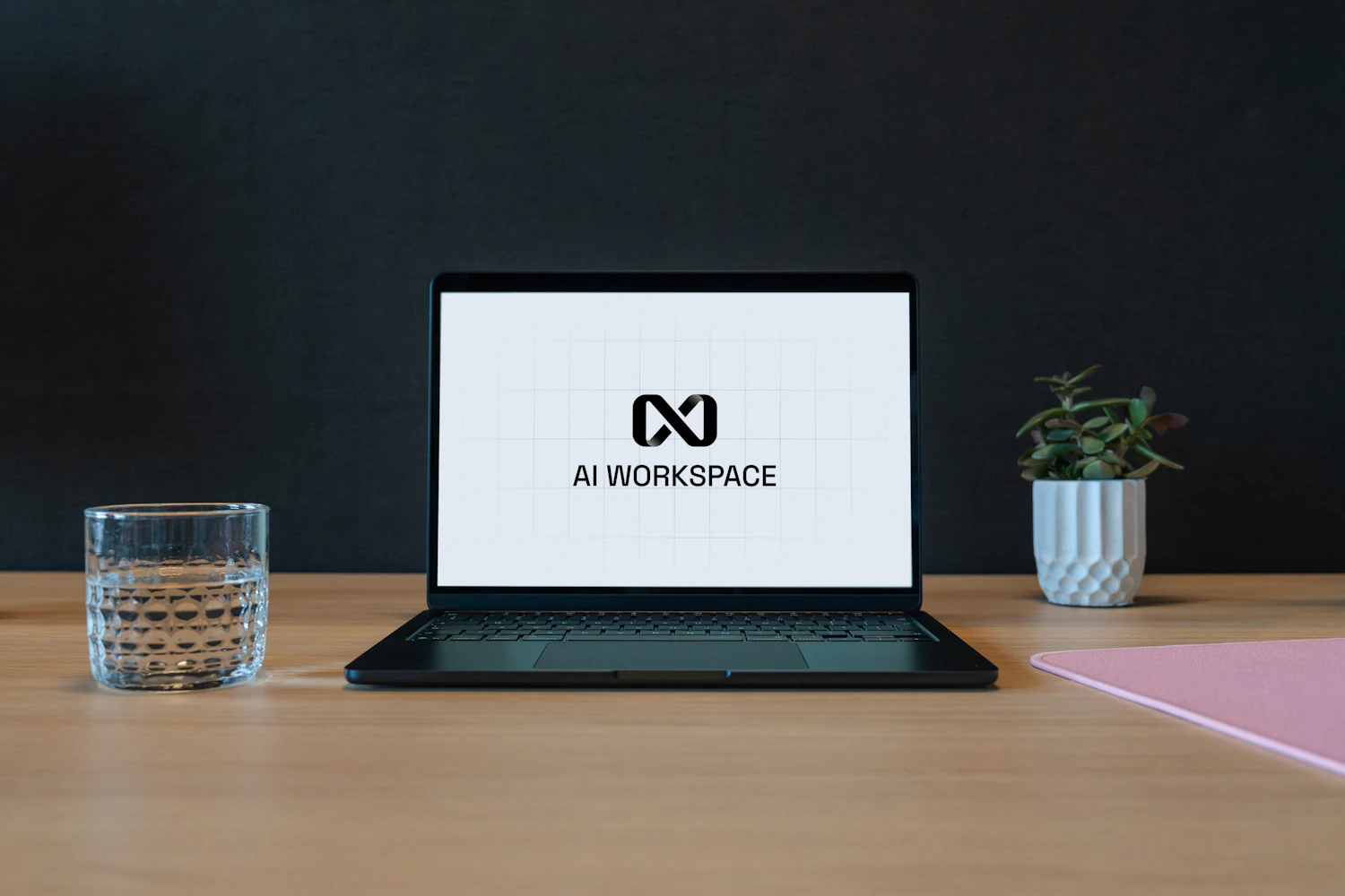 Laptop displaying an artificial intelligence workspace interface