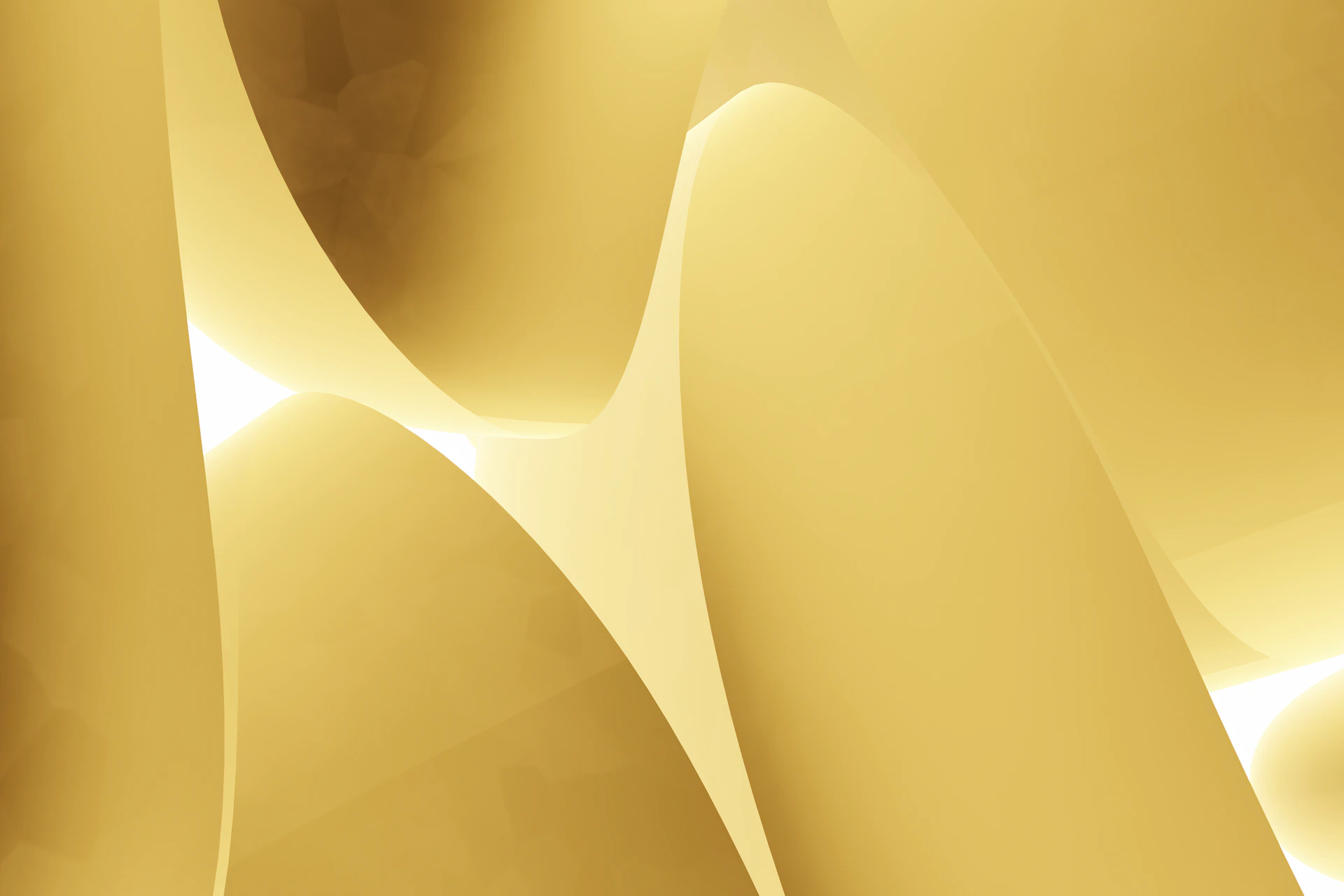 Abstract golden shapes with glowing highlights