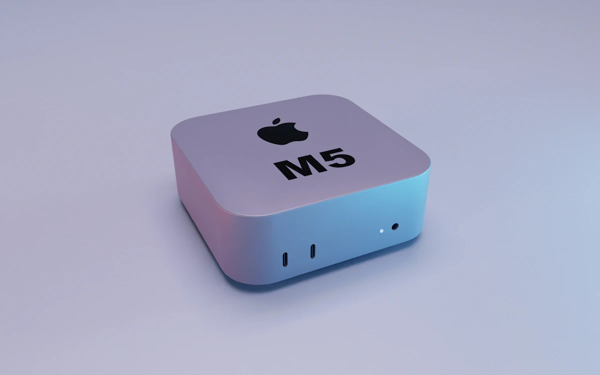 Cluster of multiple Mac Studio units connected via Thunderbolt 5