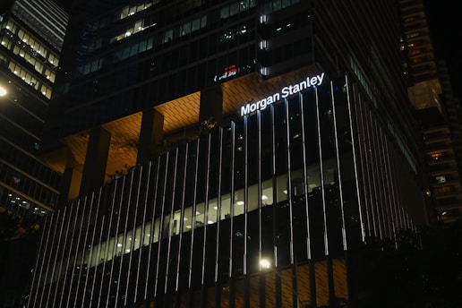 Morgan stanley building illuminated at night