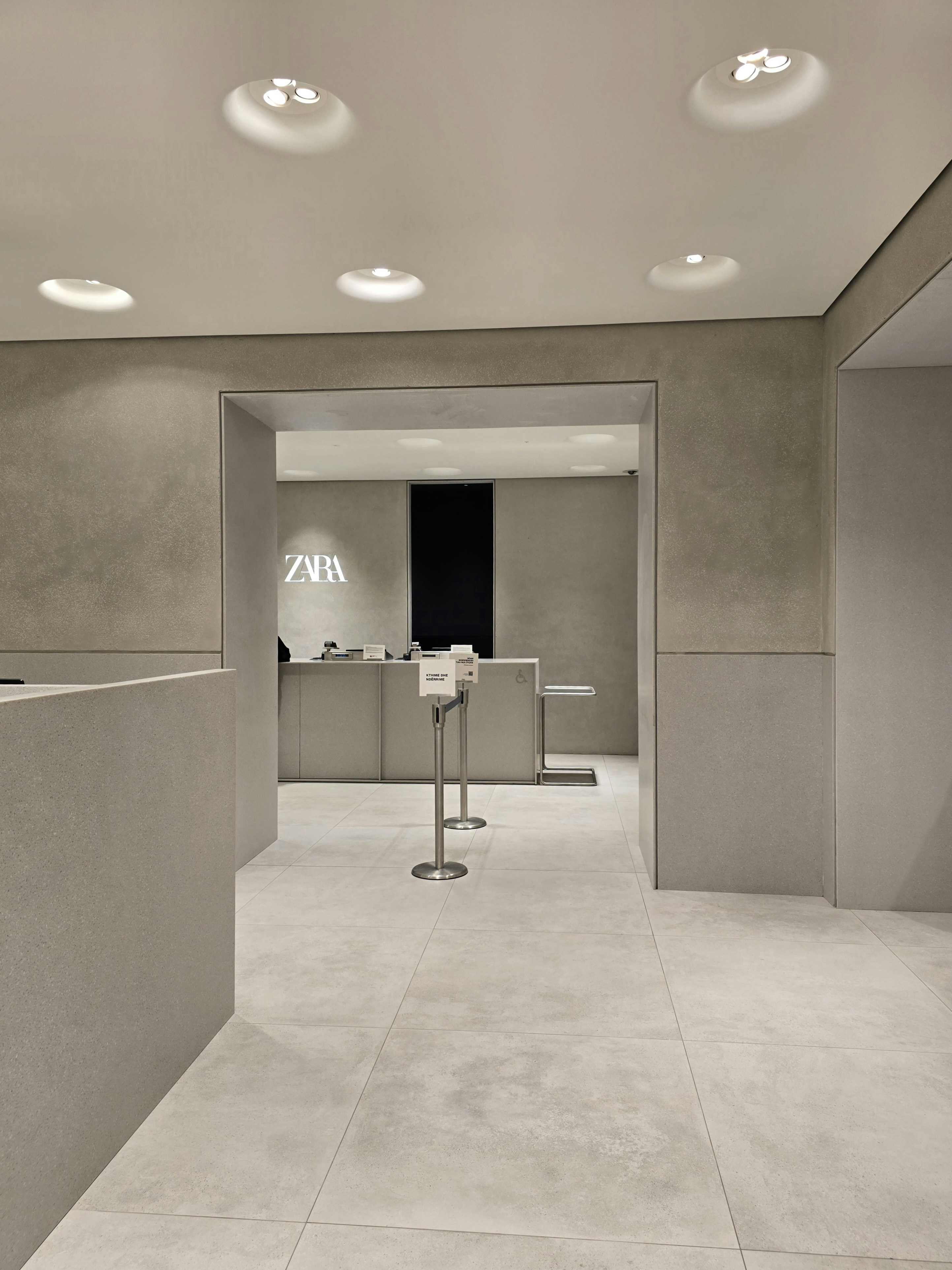 Modern retail store interior with zara logo