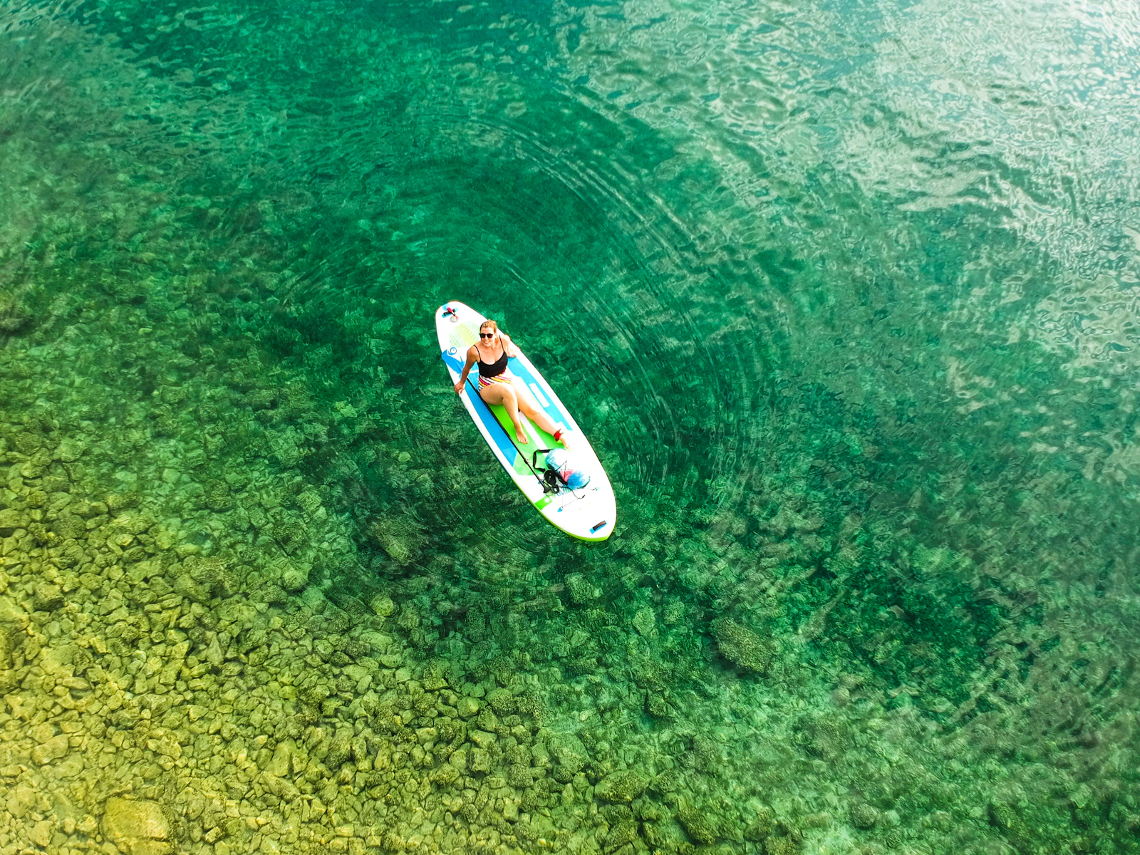 Paddle board on clear open water