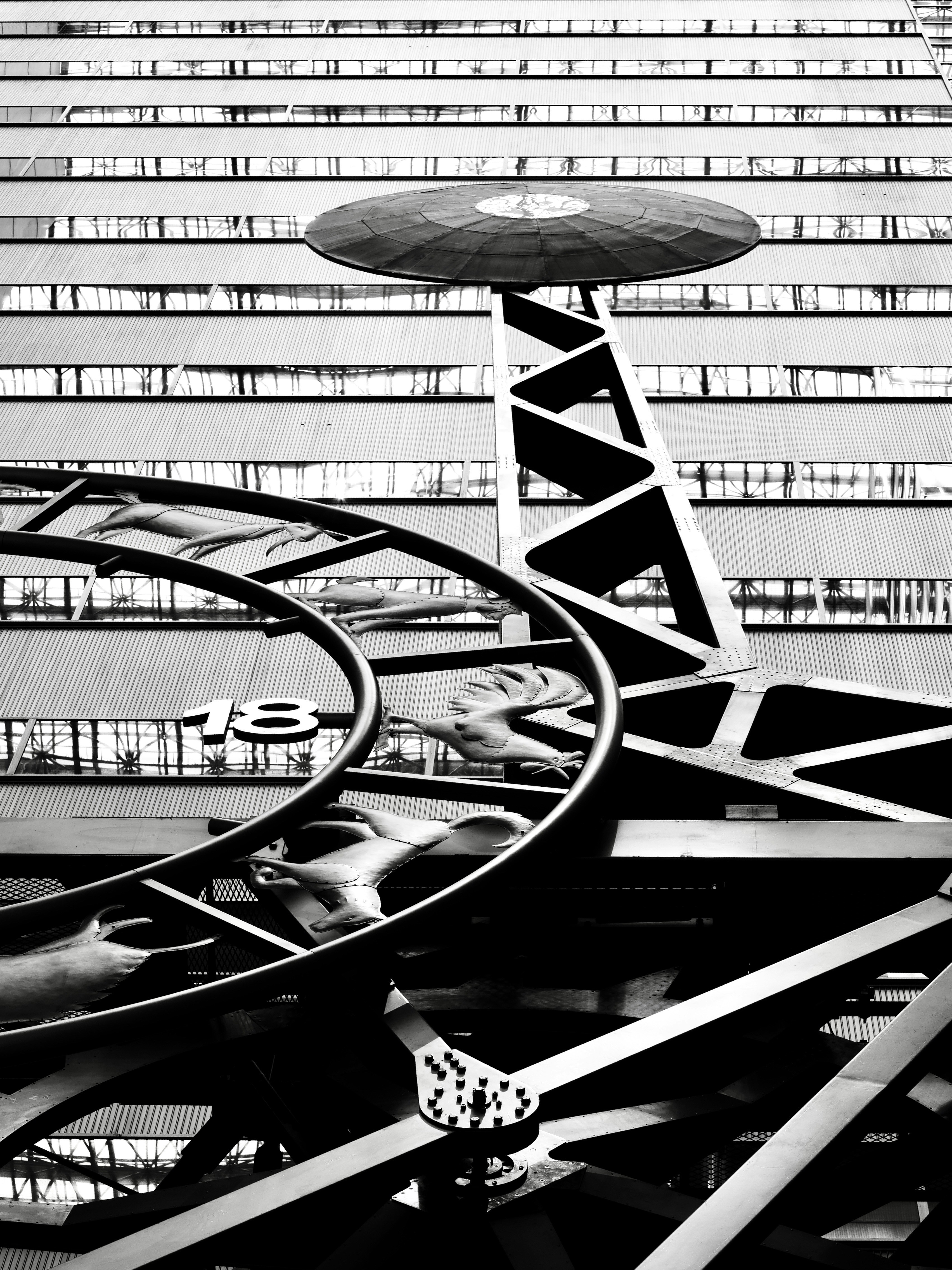 Abstract architectural detail with geometric shapes and lines.