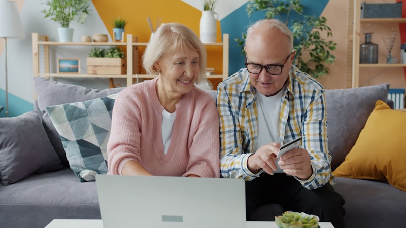 Senior woman checking home safety at the front door