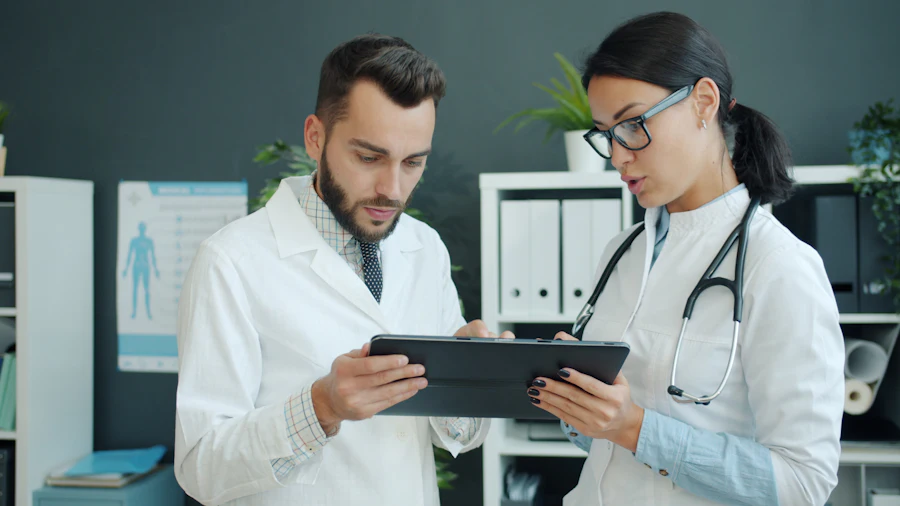 Two clinicians collaborating