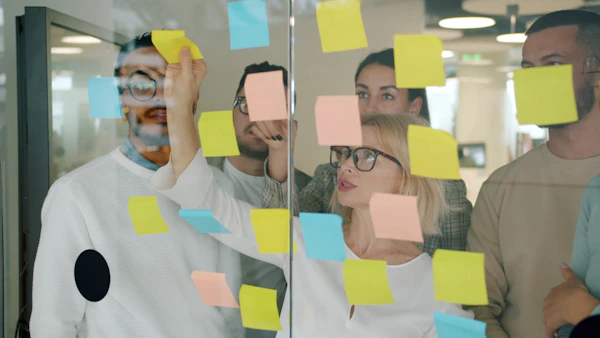 Branding and creative team brainstorming a brand identity