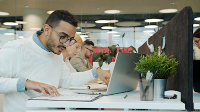 Man working at a desk in an office