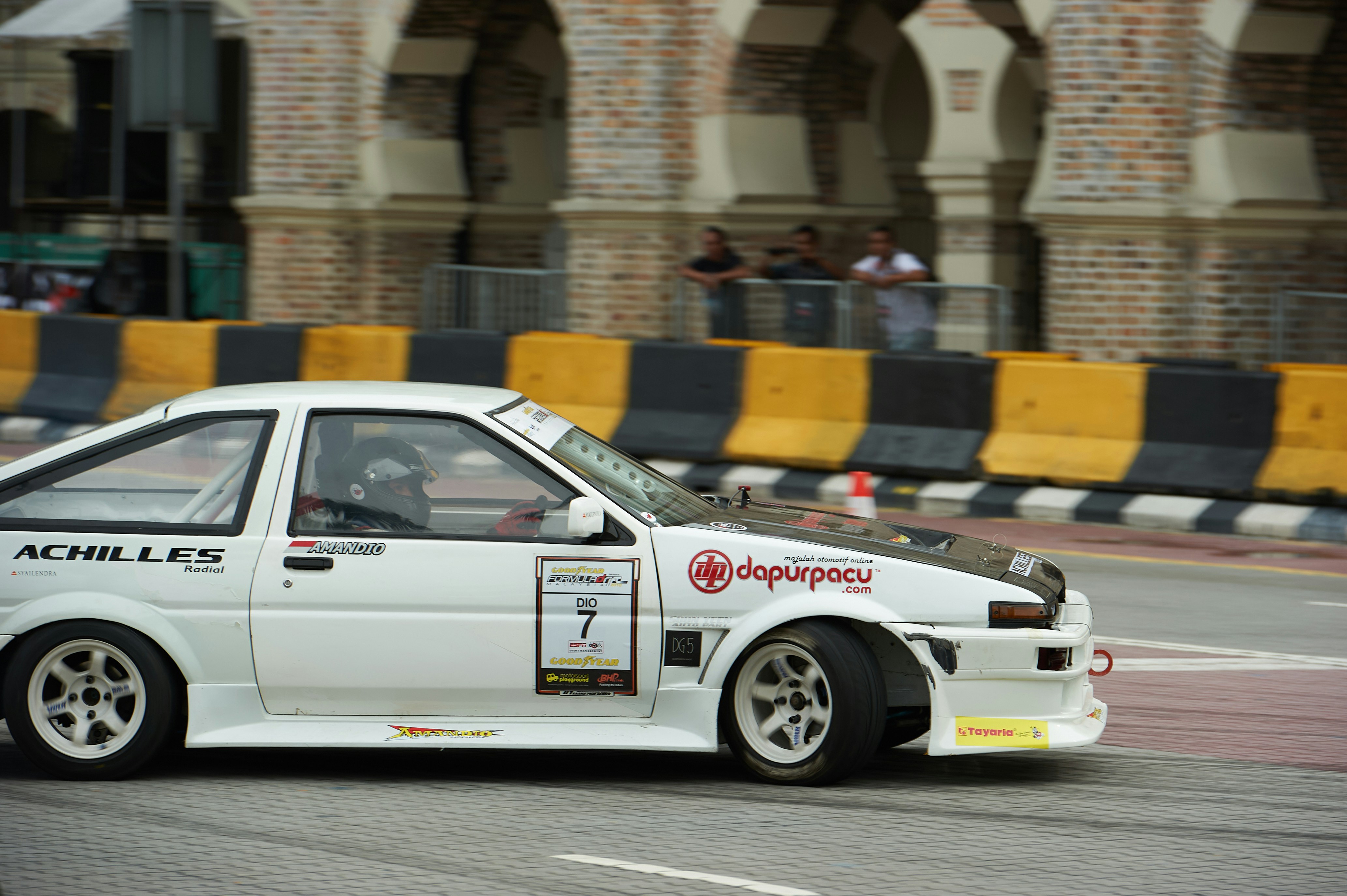 White Toyota drifting in Kuala Lumpur