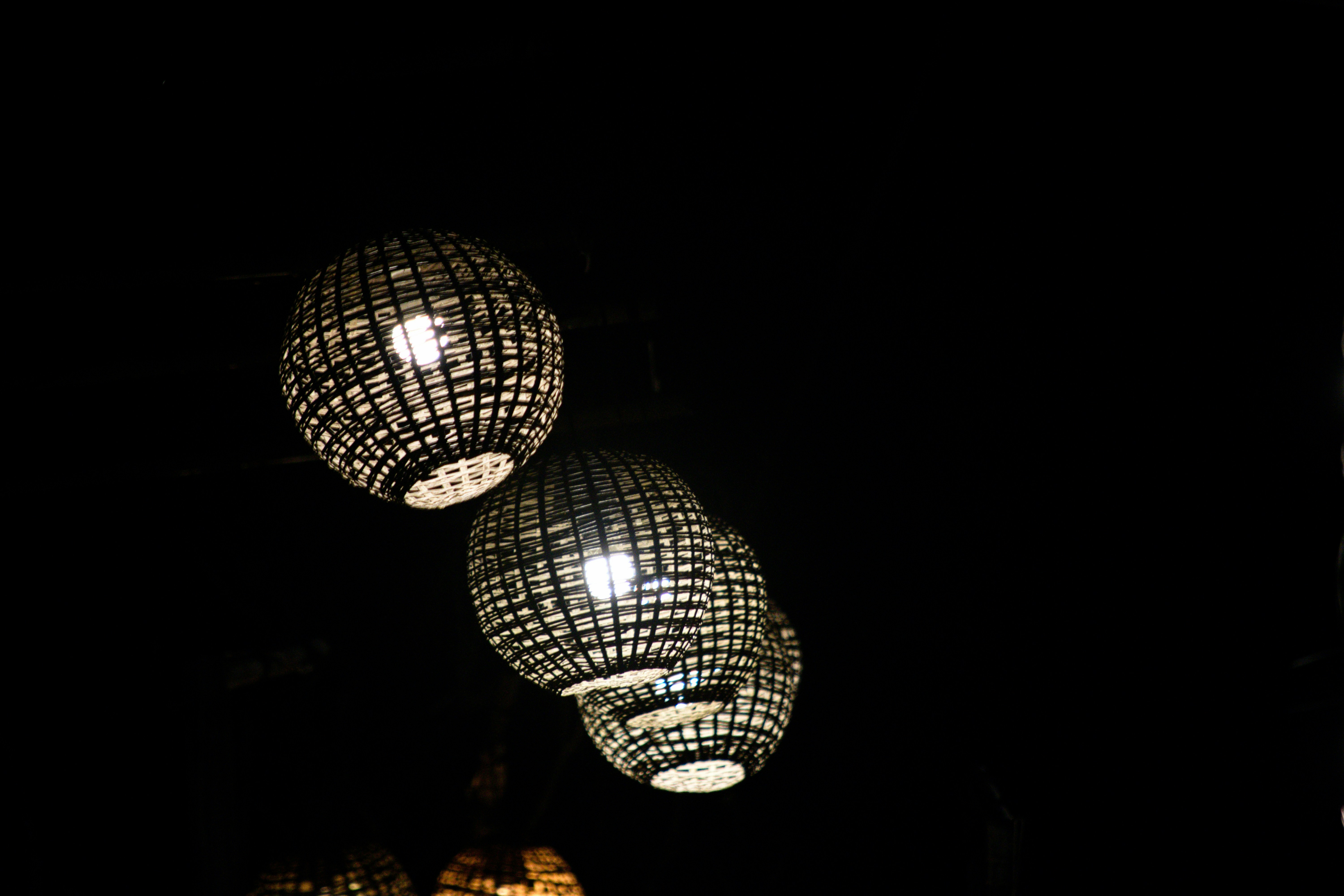 Globe lanterns creating magical atmosphere