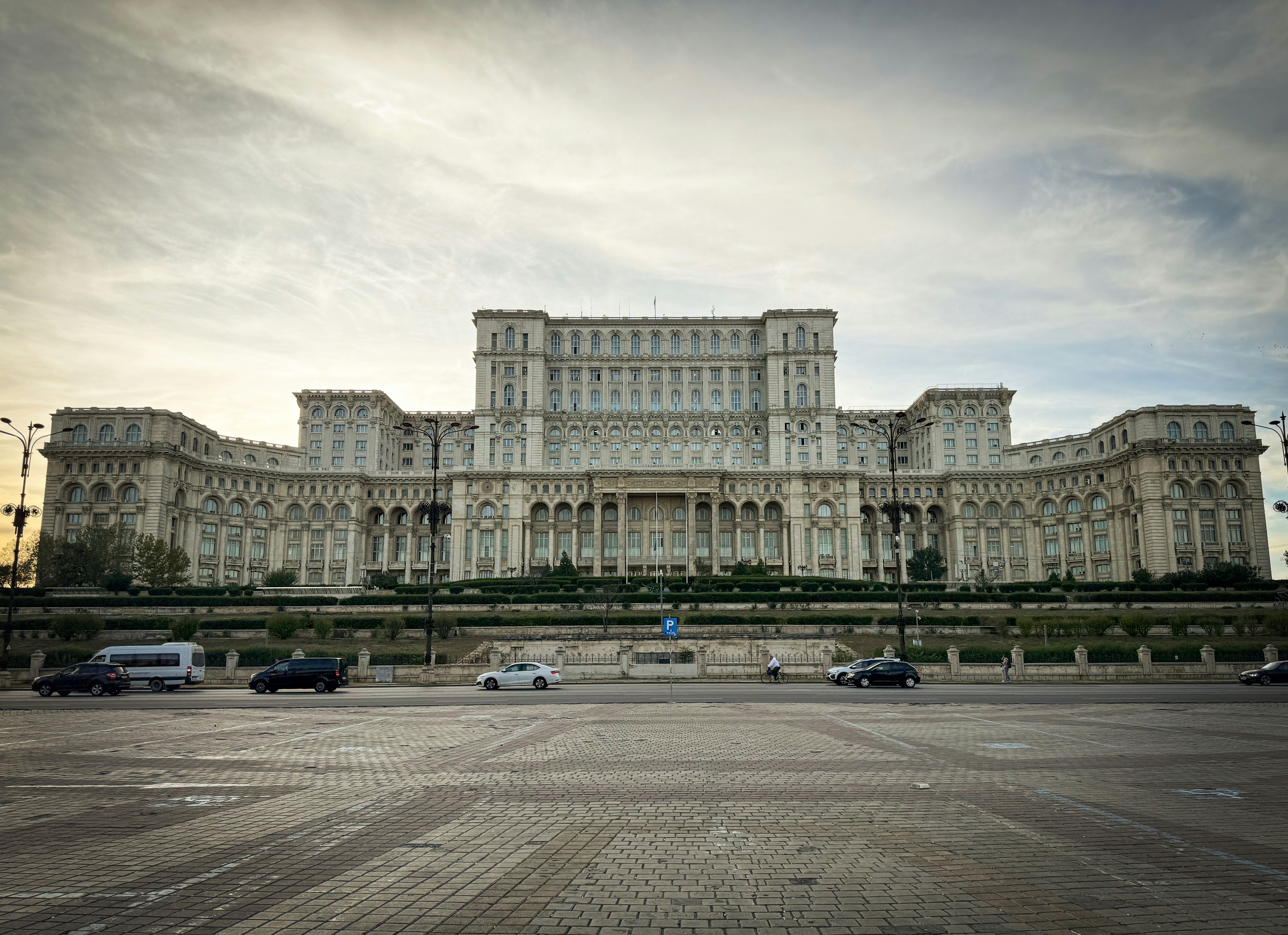 I guess the larget building in europe, the palace of parliament in romania located in bucharest.