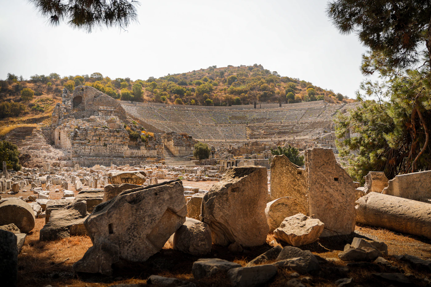 The Grand Theatre of Ephesus — ancient tiered seating on a hillside