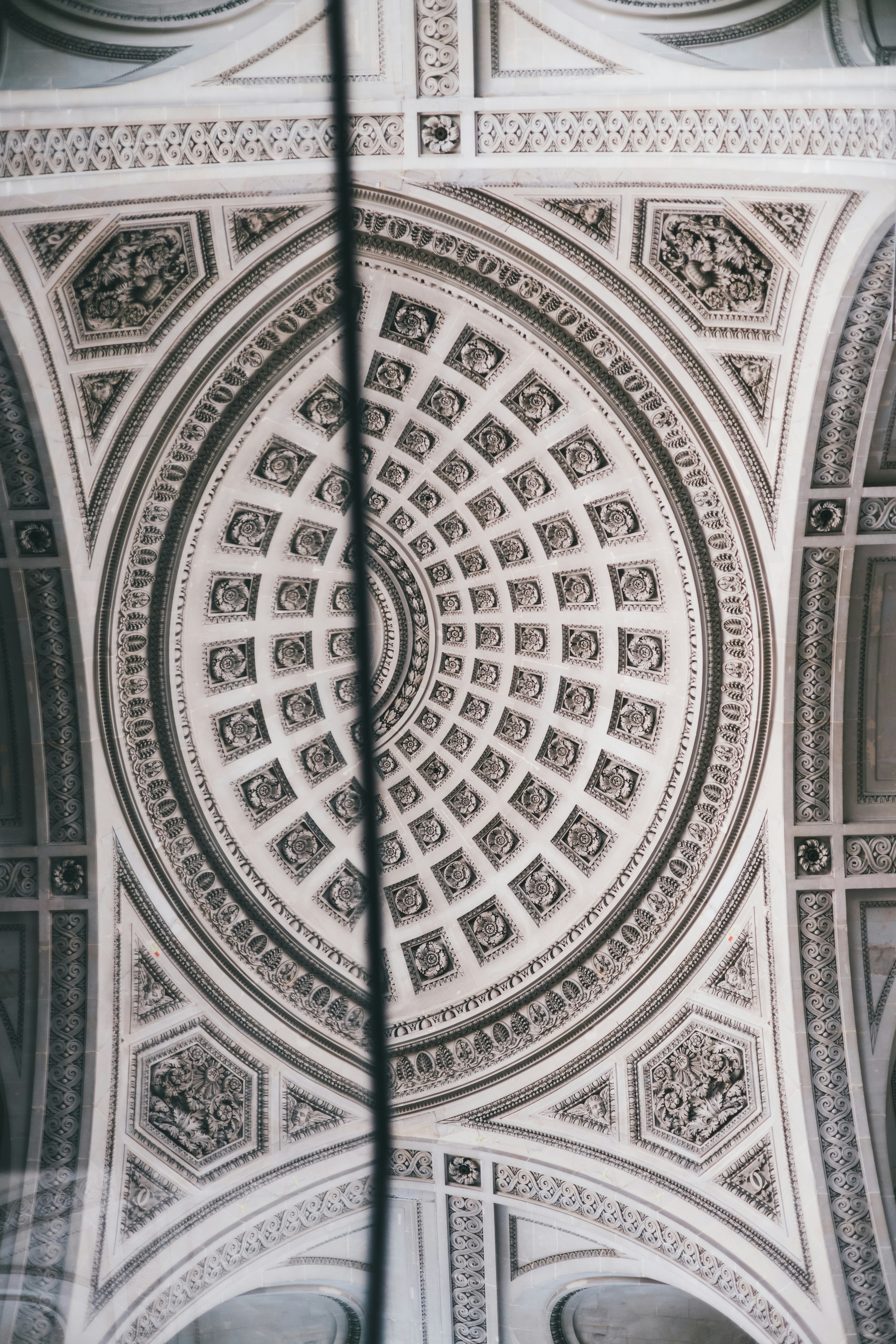 Ornate circular ceiling with geometric patterns