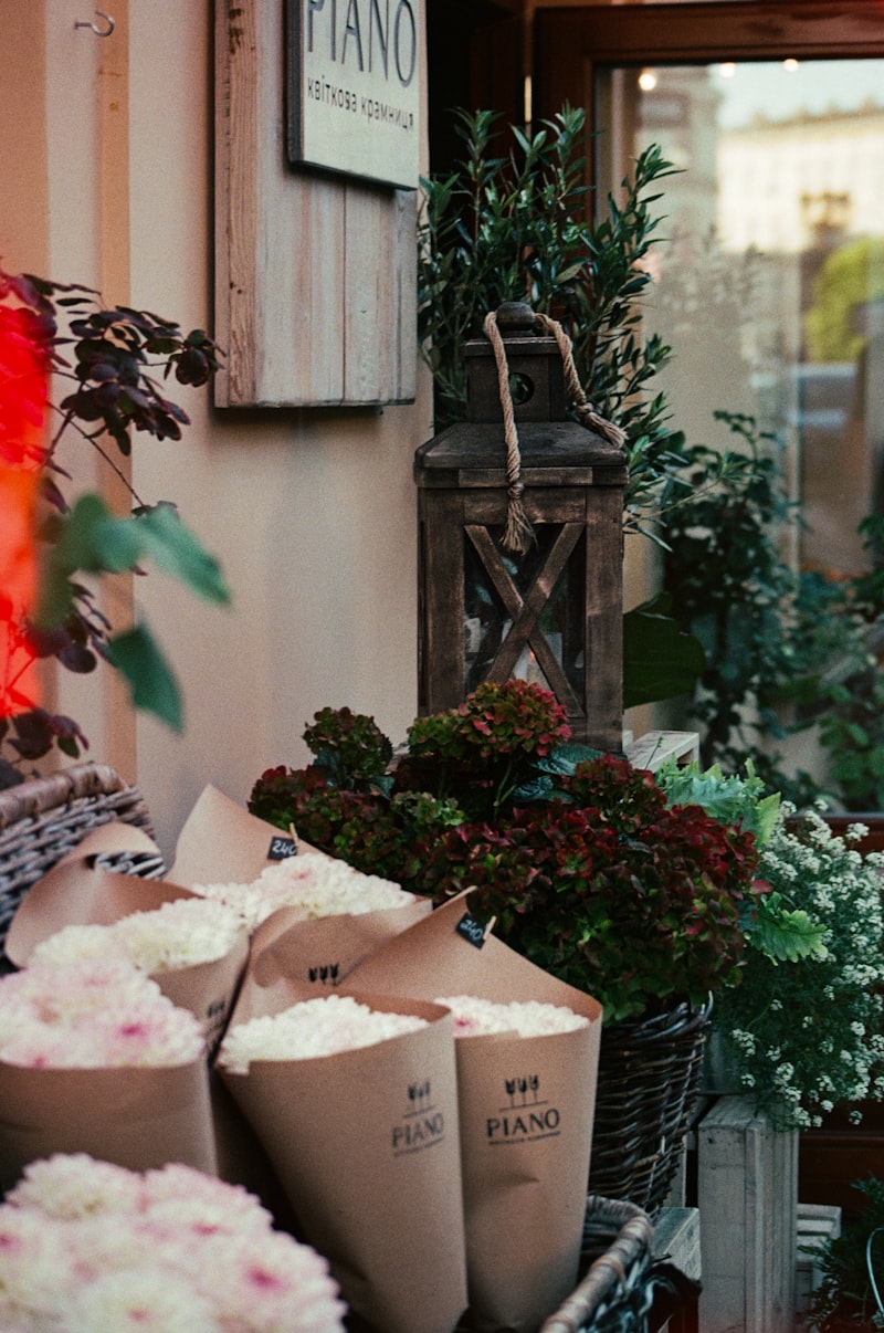Flower shop — variety of bouquets and arrangements