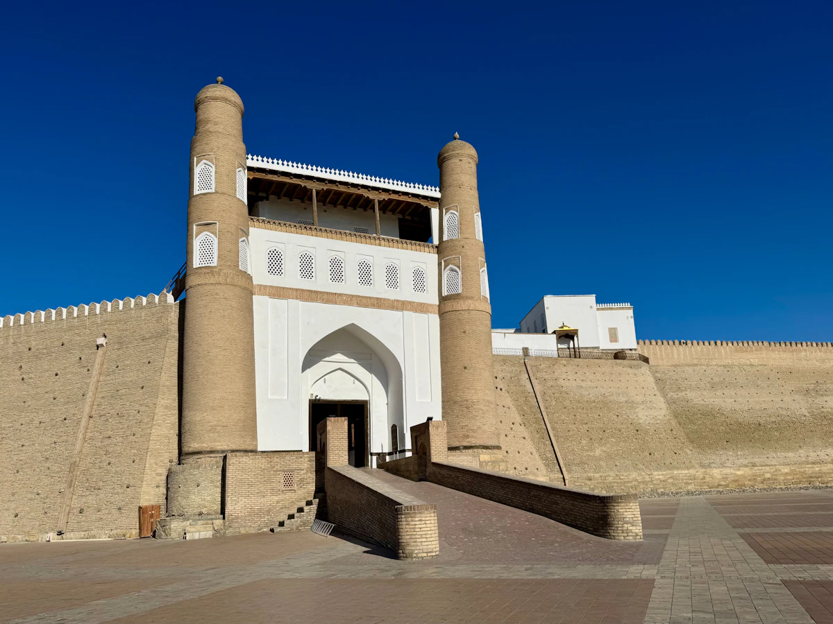 Ancient fortress gate of the Ark of Bukhara, Uzbekistan