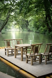 Bamboo table and chair