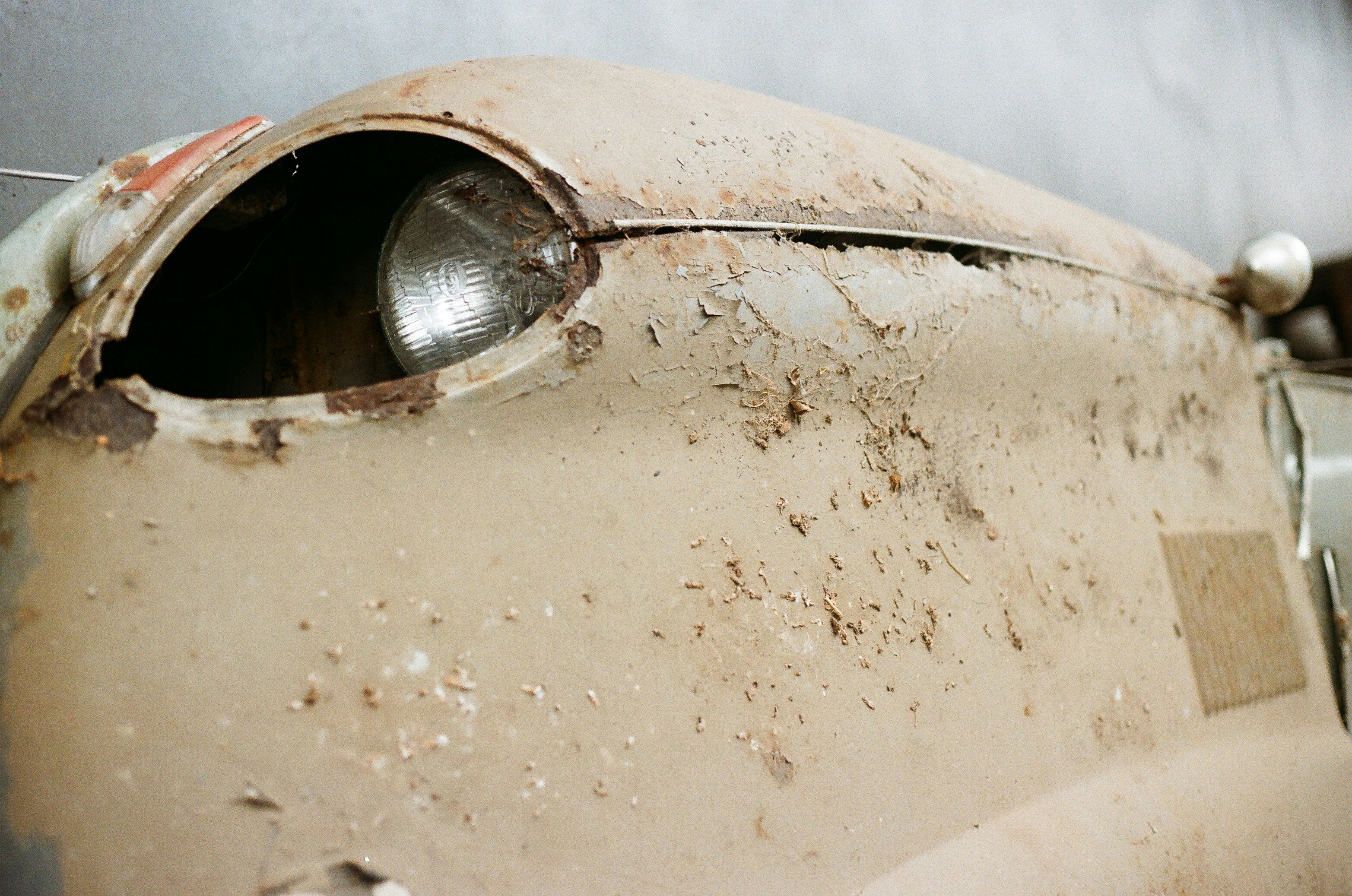 Rusty vintage car fender