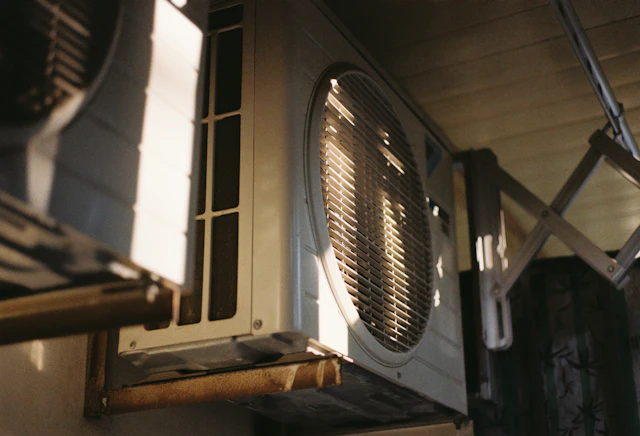 Close-up of an air conditioning unit