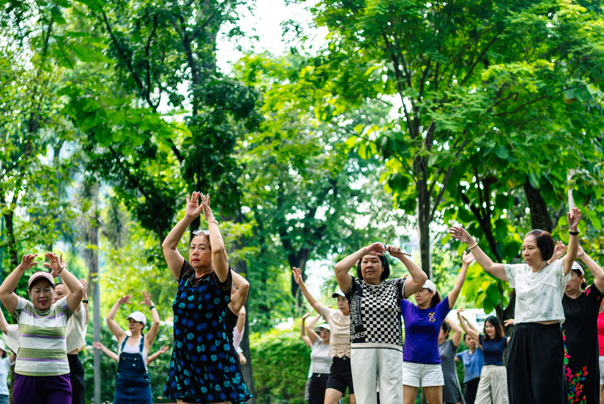 Older adults participating in a group wellbeing exercise session