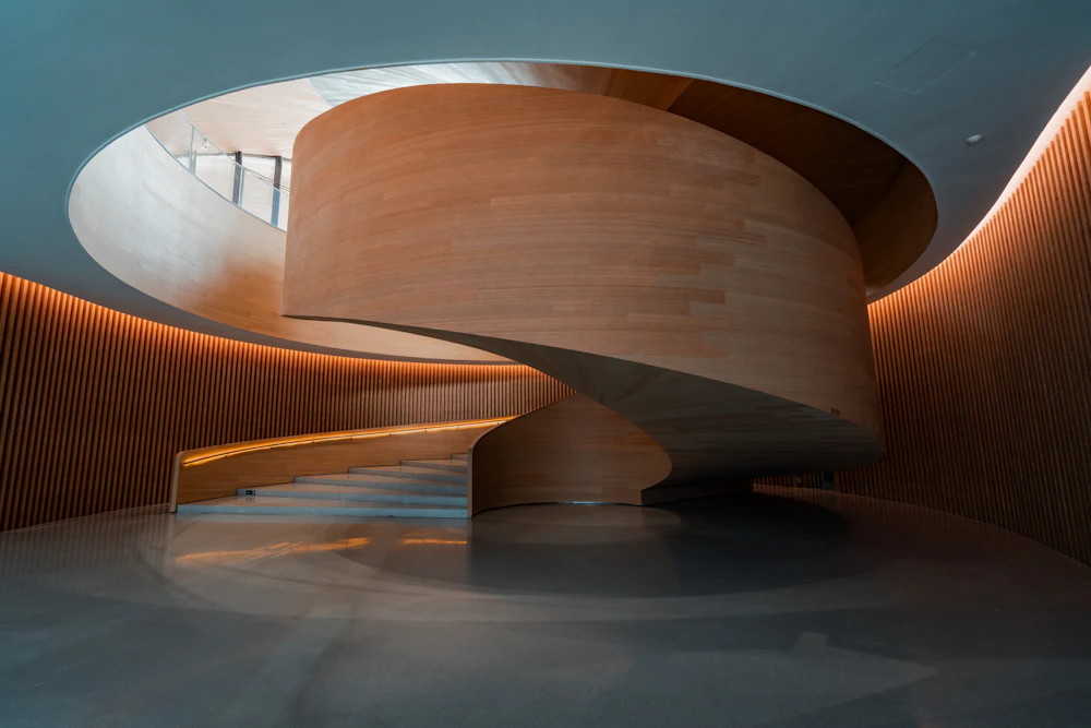 Holland Park spiral staircase, helical bronze