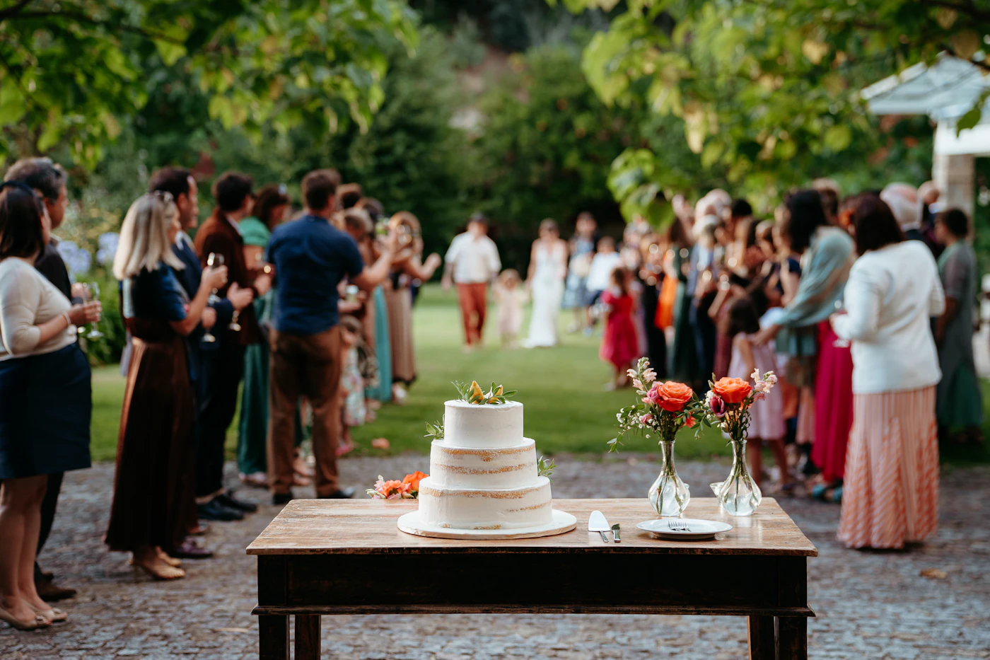 Cake + outdoor guests