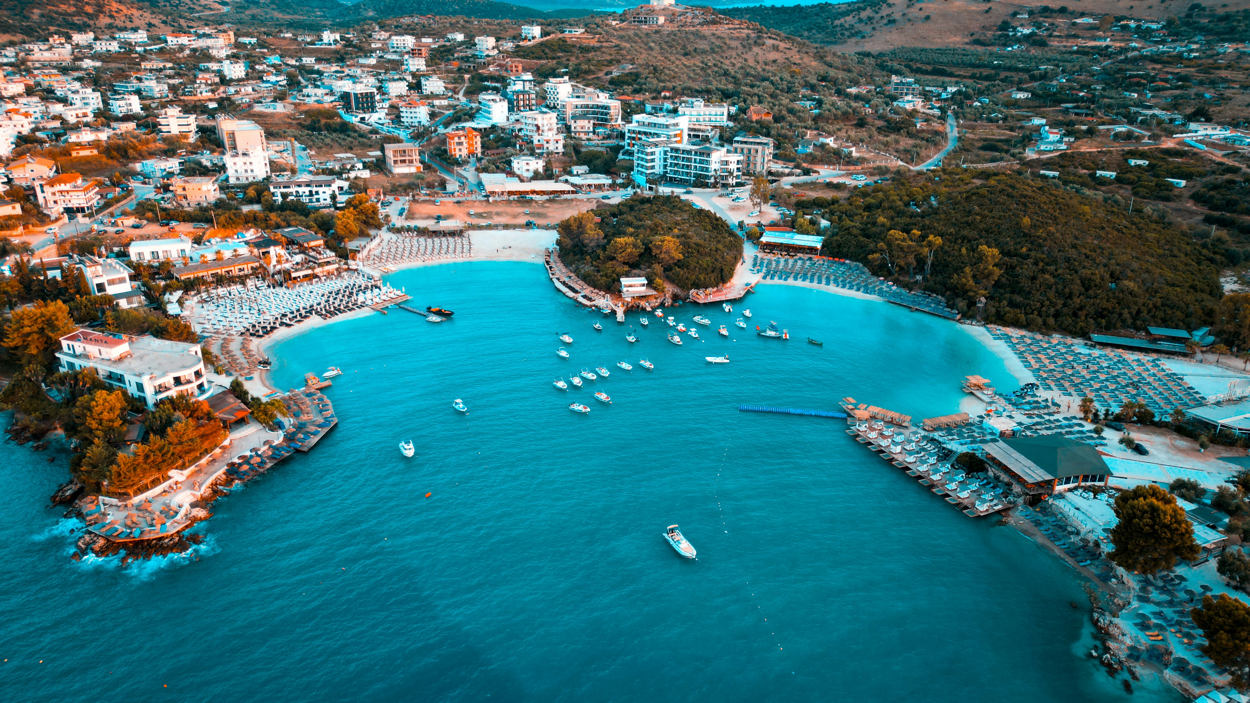 Albanian coastline from the Adriatic Sea