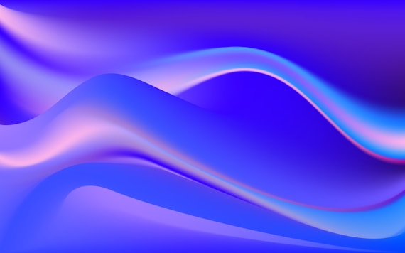 Abstract flowing blue and pink liquid waves