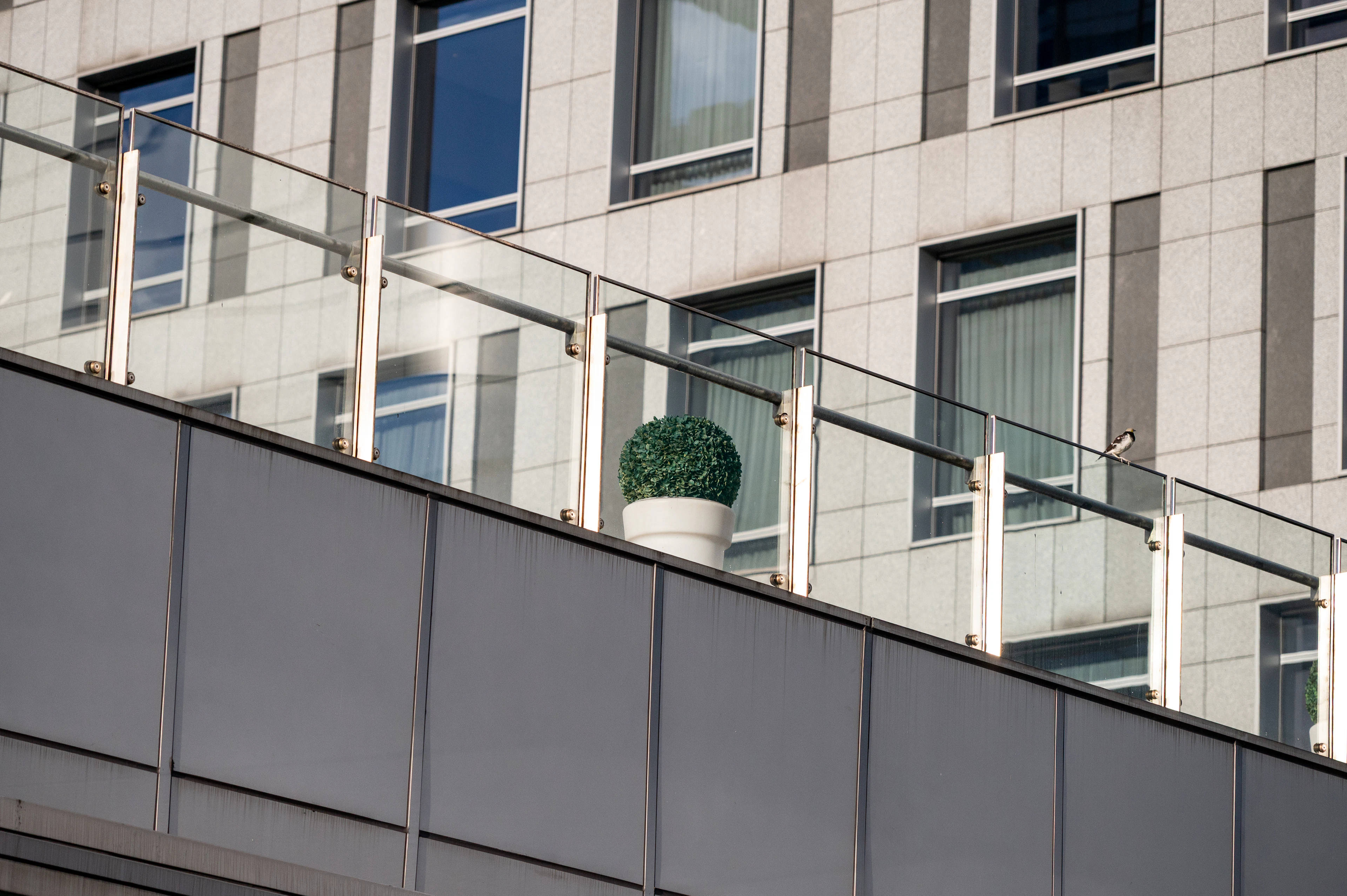 Balcony with a railing