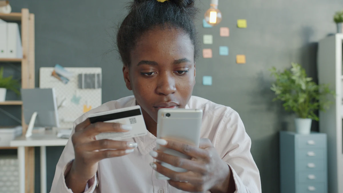 Business customer reviewing a supplier payment with a smartphone