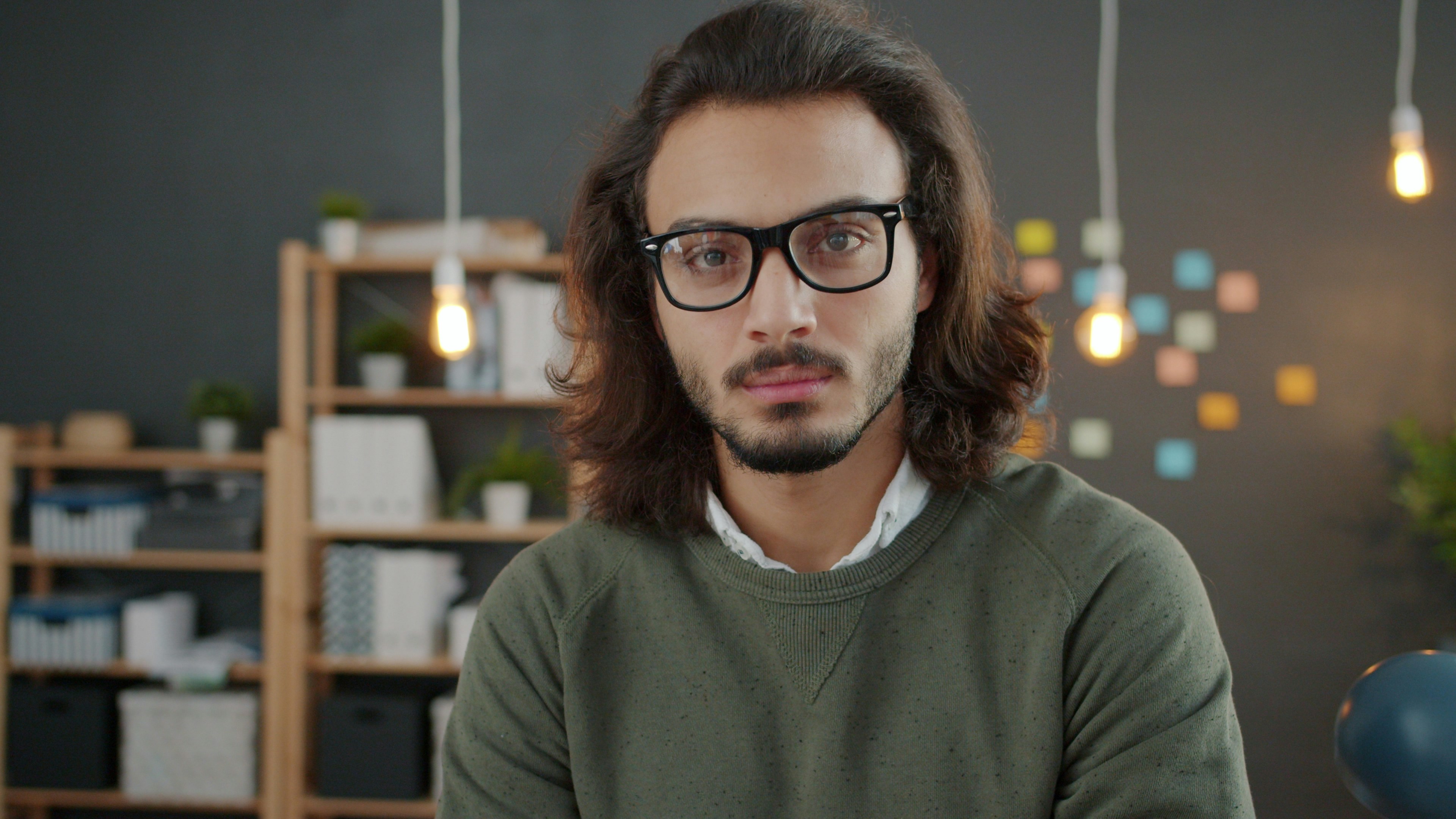 Office worker at night