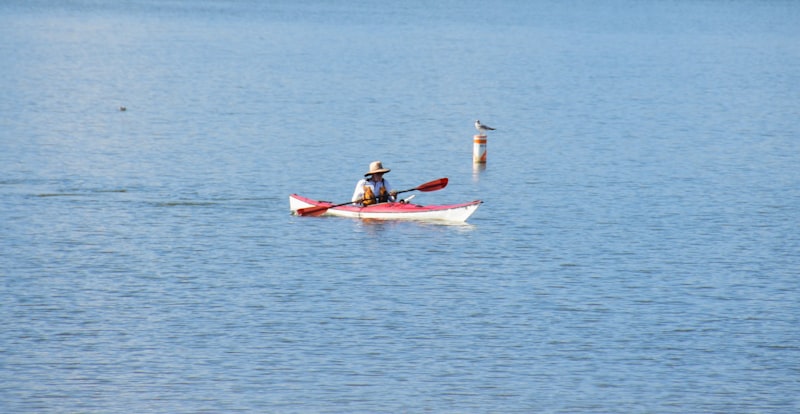 Person kayaking on calm water