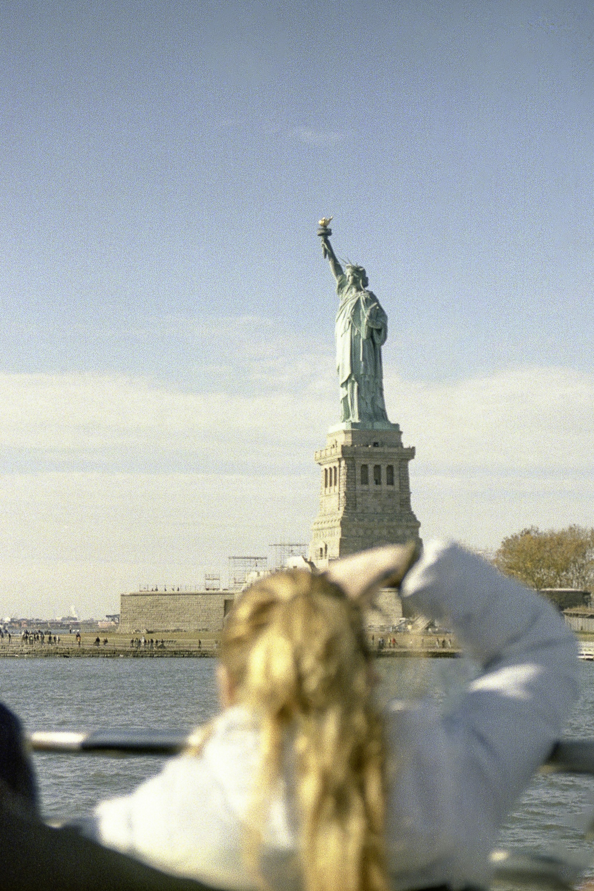 Statue of liberty viewed from a boat