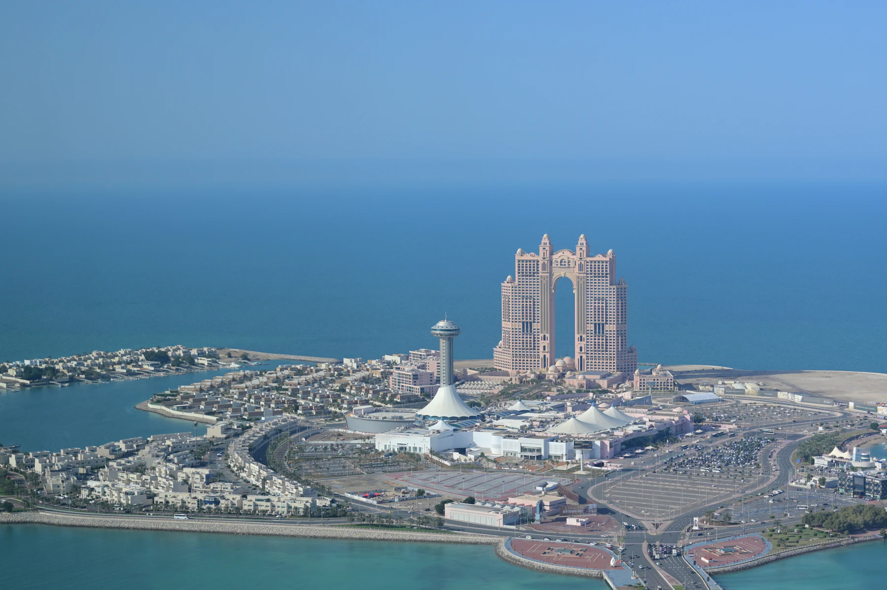 Modern Abu Dhabi coastal skyline and architecture