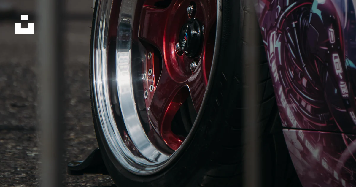 Custom Anime Rims Customized car with anime art and red rims. photo – Free Cars Image on ...