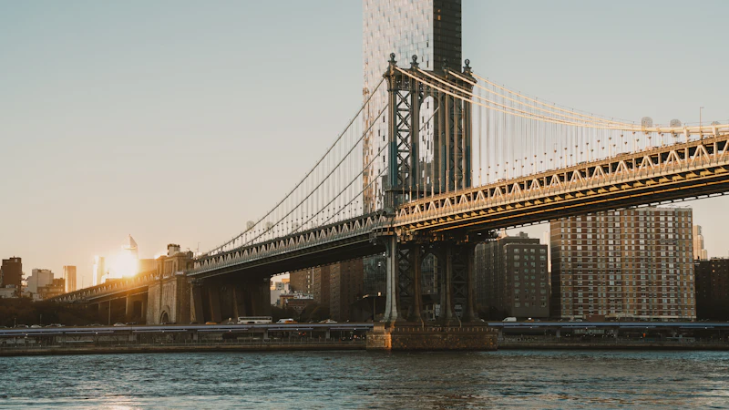 Manhattan skyline at sunset, New York City