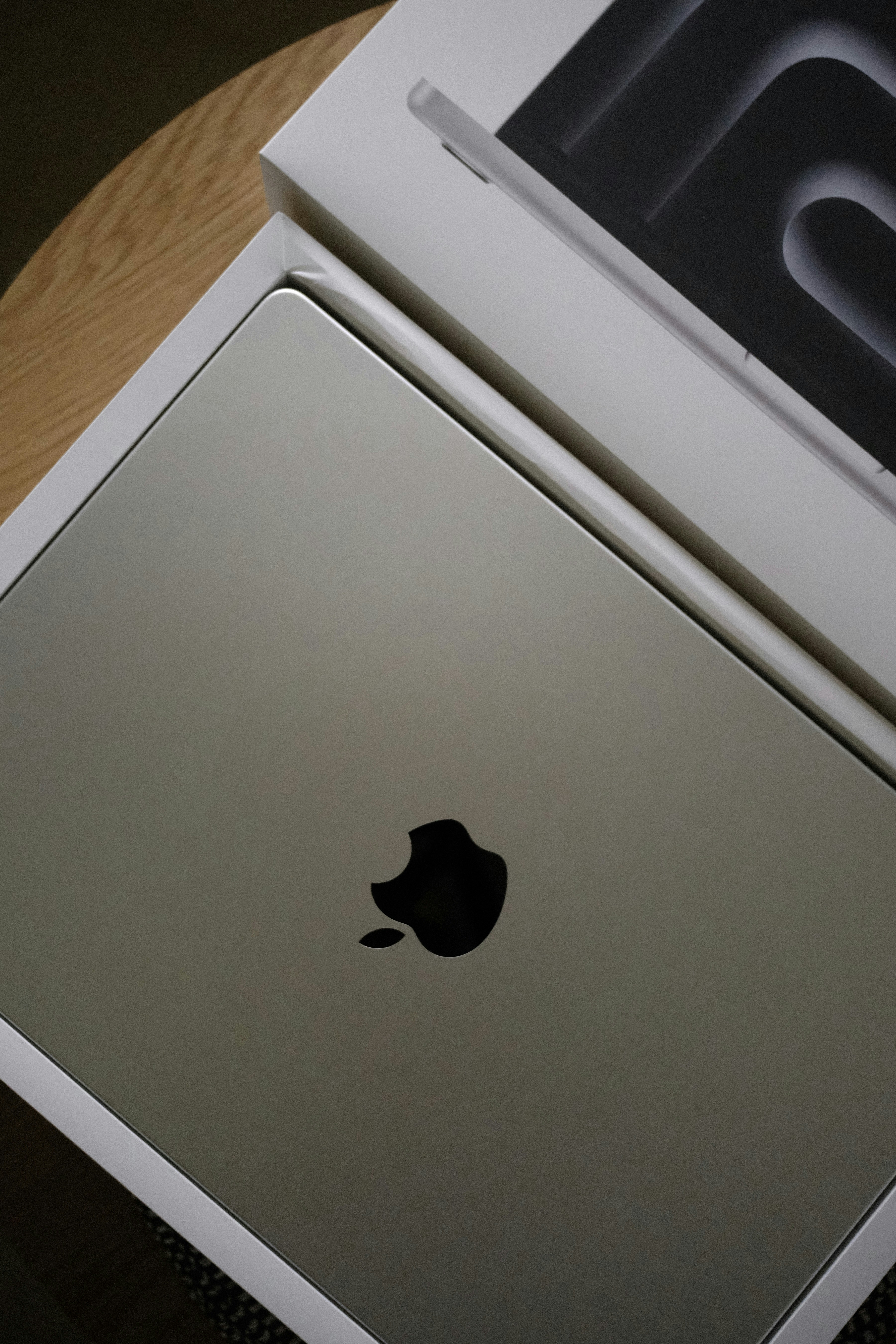 Silver Apple MacBook in its original box