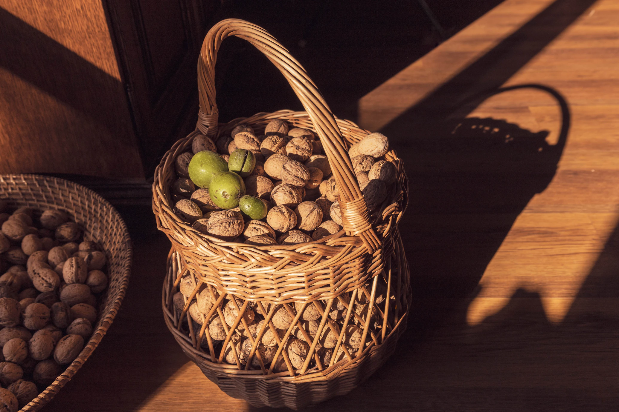 Wicker Storage Basket in Styled Kitchen Decor