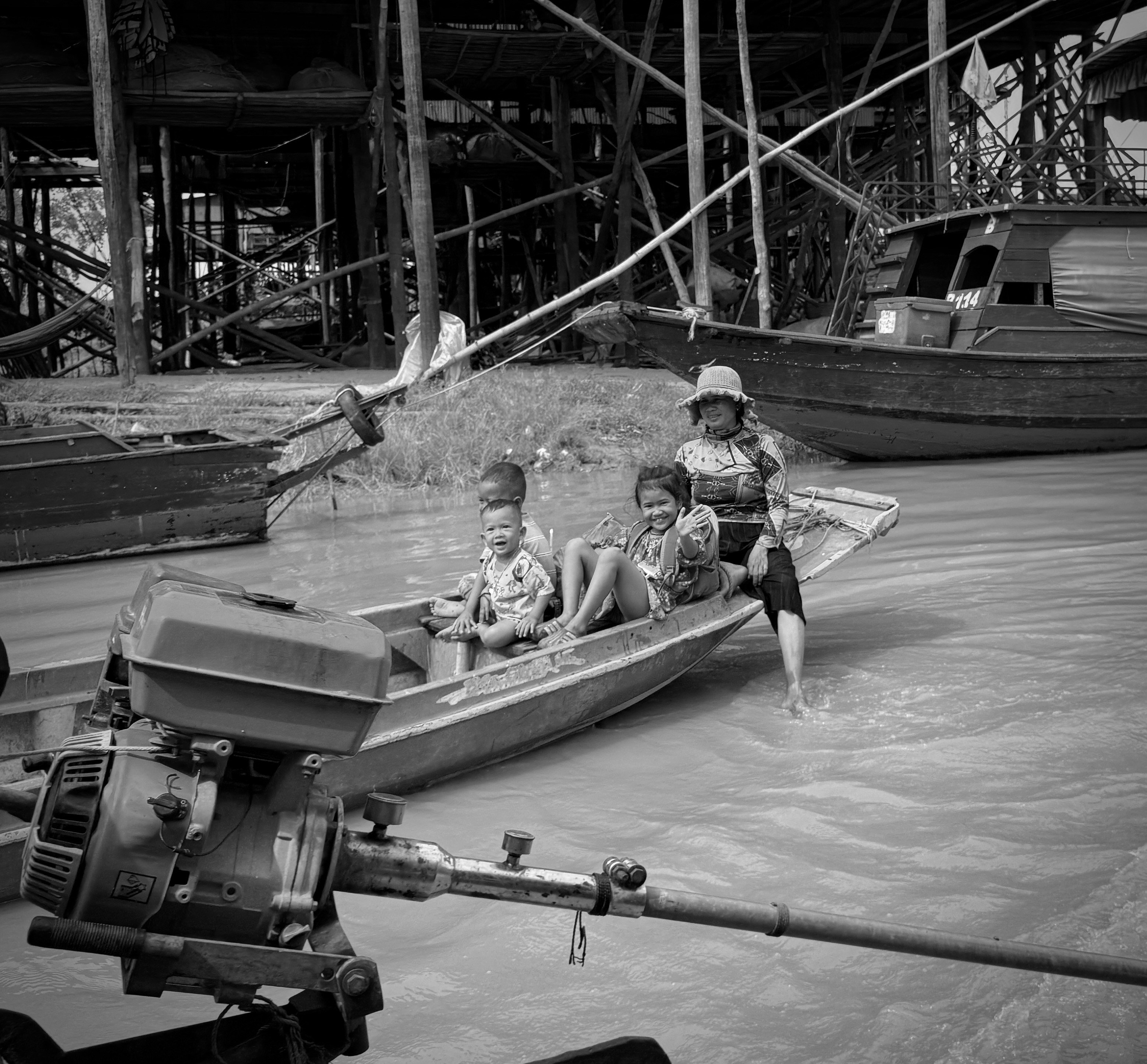 People in a boat on a river