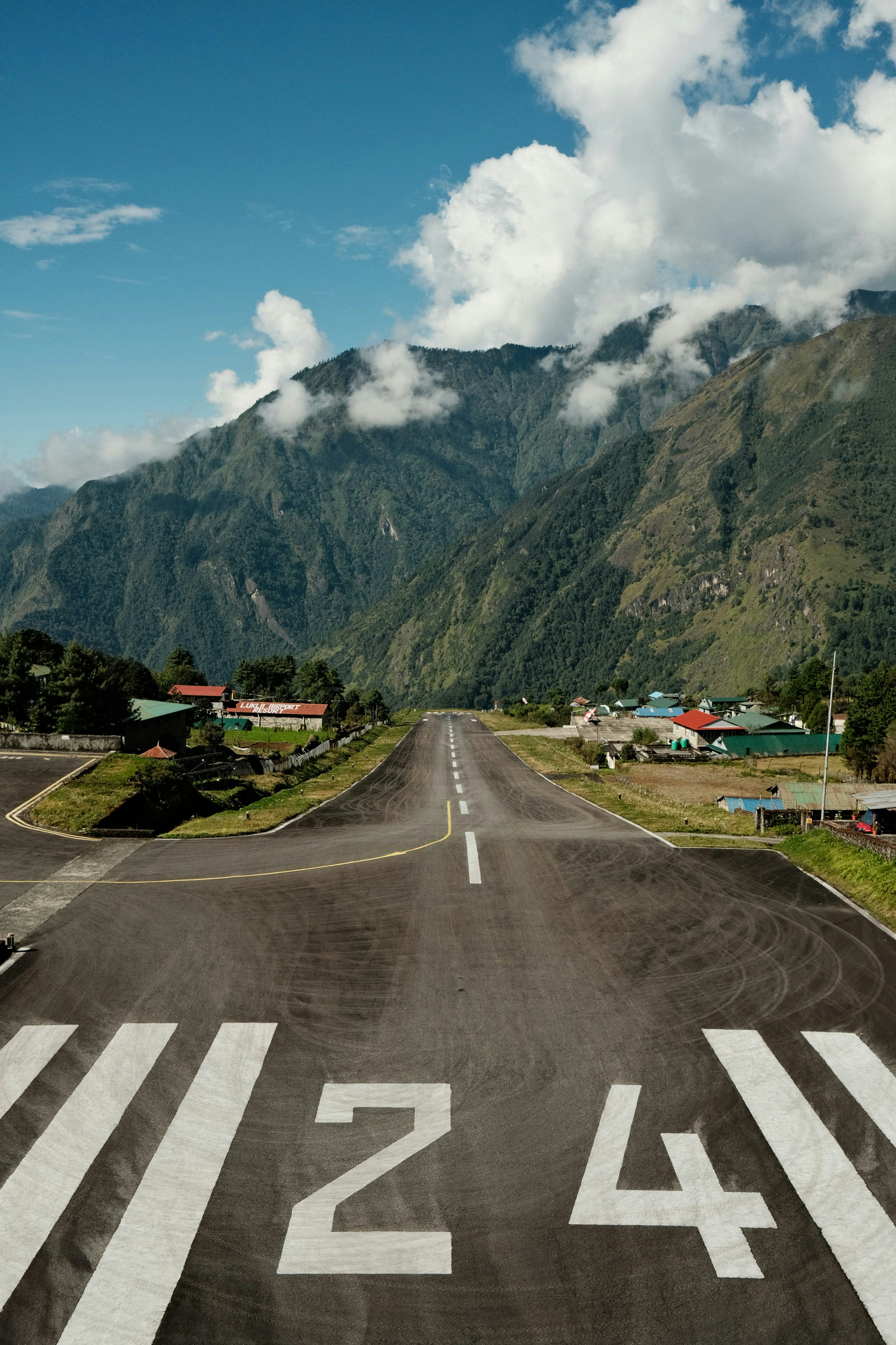Runway 24 at a remote mountain airport