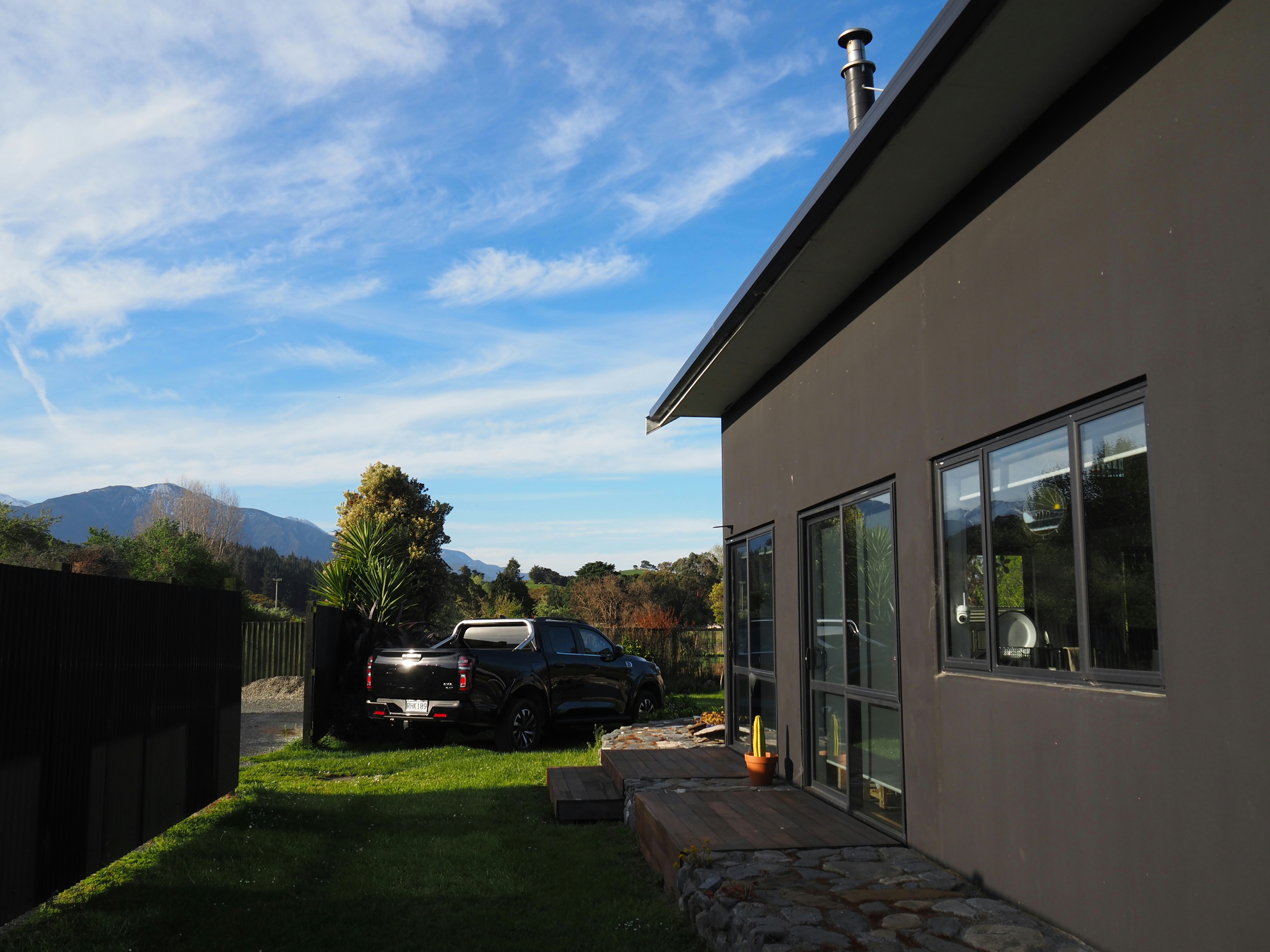 Mountain view with truck