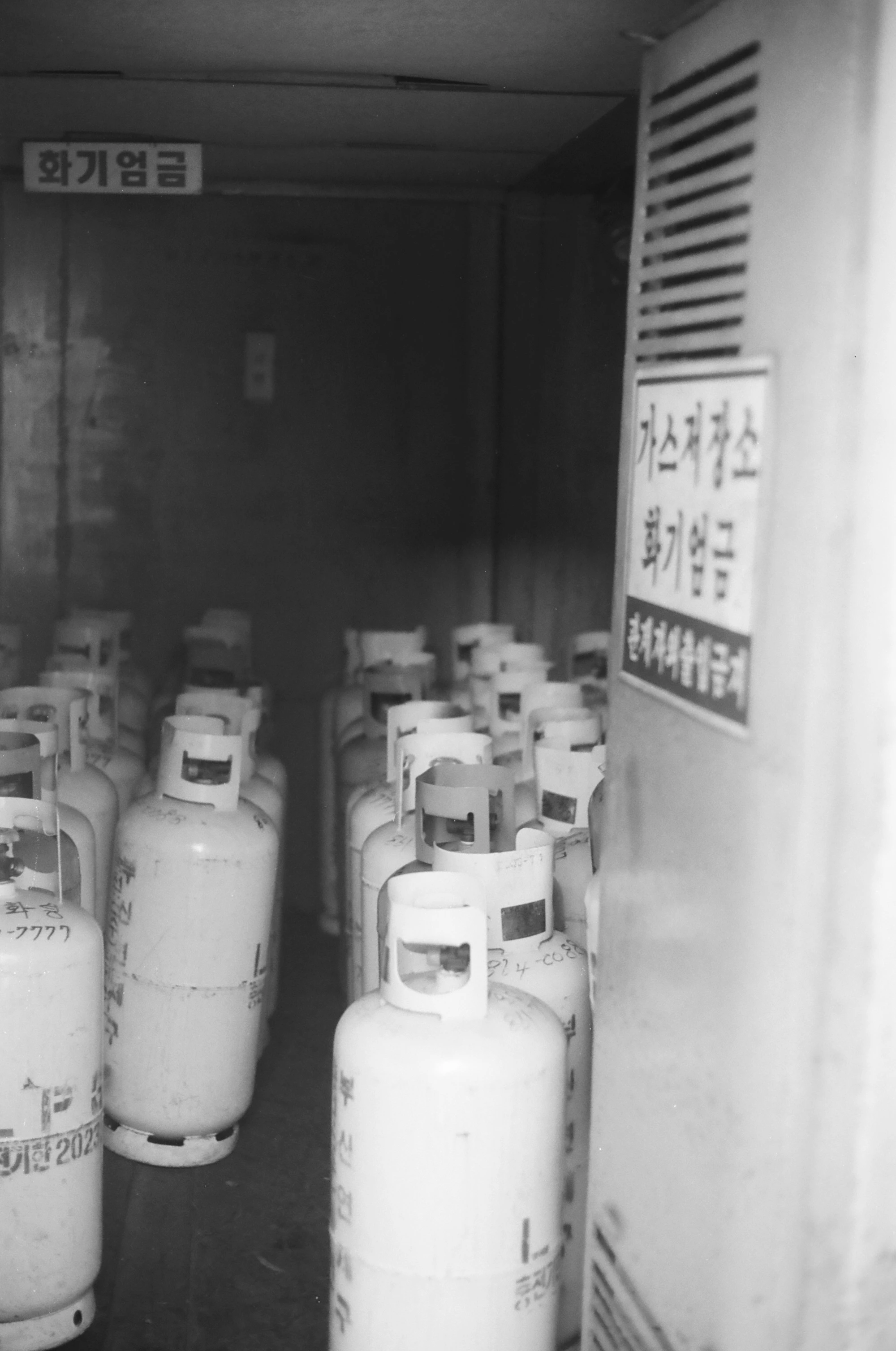 Rows of high-pressure gas cylinders — CBG cascade context.