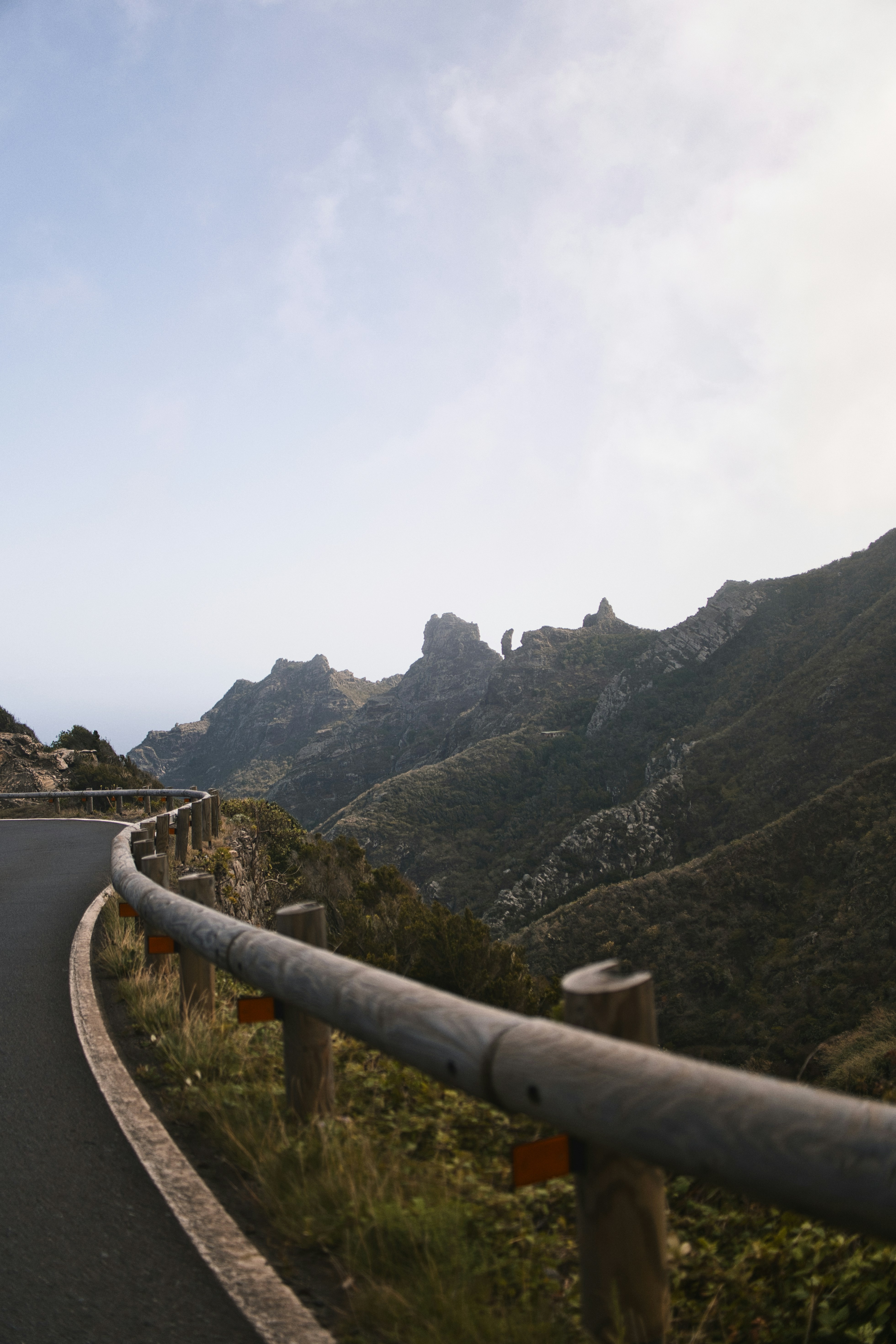 Winding road through a mountainous landscape