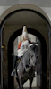 Guard on horseback in ceremonial uniform