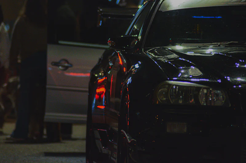 Dark car window, representing window tinting